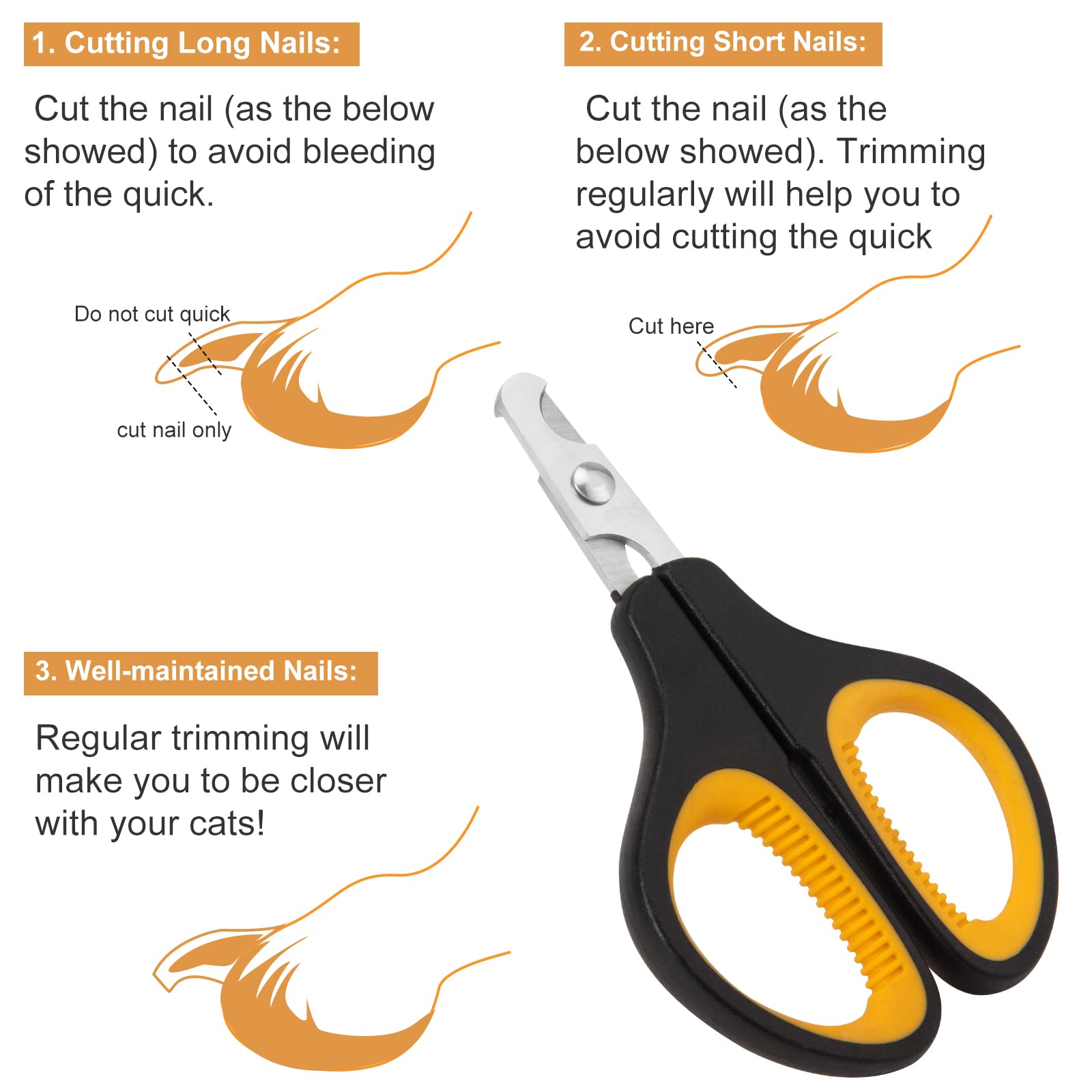 Cat Nail Clipper, Premium Dog Nail Clippers Trimmers Cat Claw Pet Nail Clippers Professional Ergonomic Anti-Slip Small Animals G