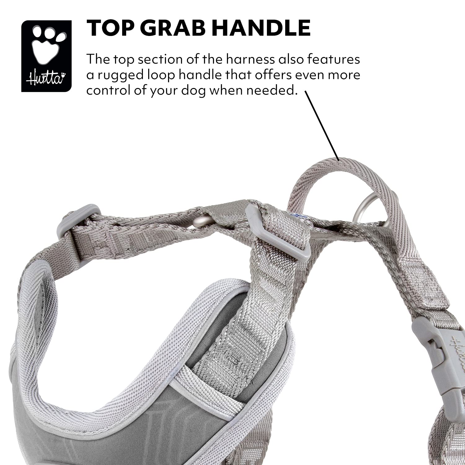 Hurtta Venture No-Pull Harness, Shadow, 18-24 In
