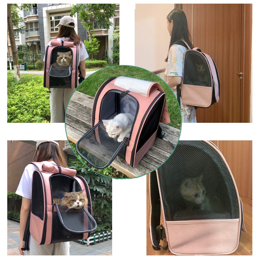 Texsens Pet Carrier Backpack With Window Blind For Small Cats Dogs, Ventilated Design, Safety Straps, Buckle Support, Collapsible, Designed For Travel, Hiking, Winter Outing, Outdoor, Go To Vet