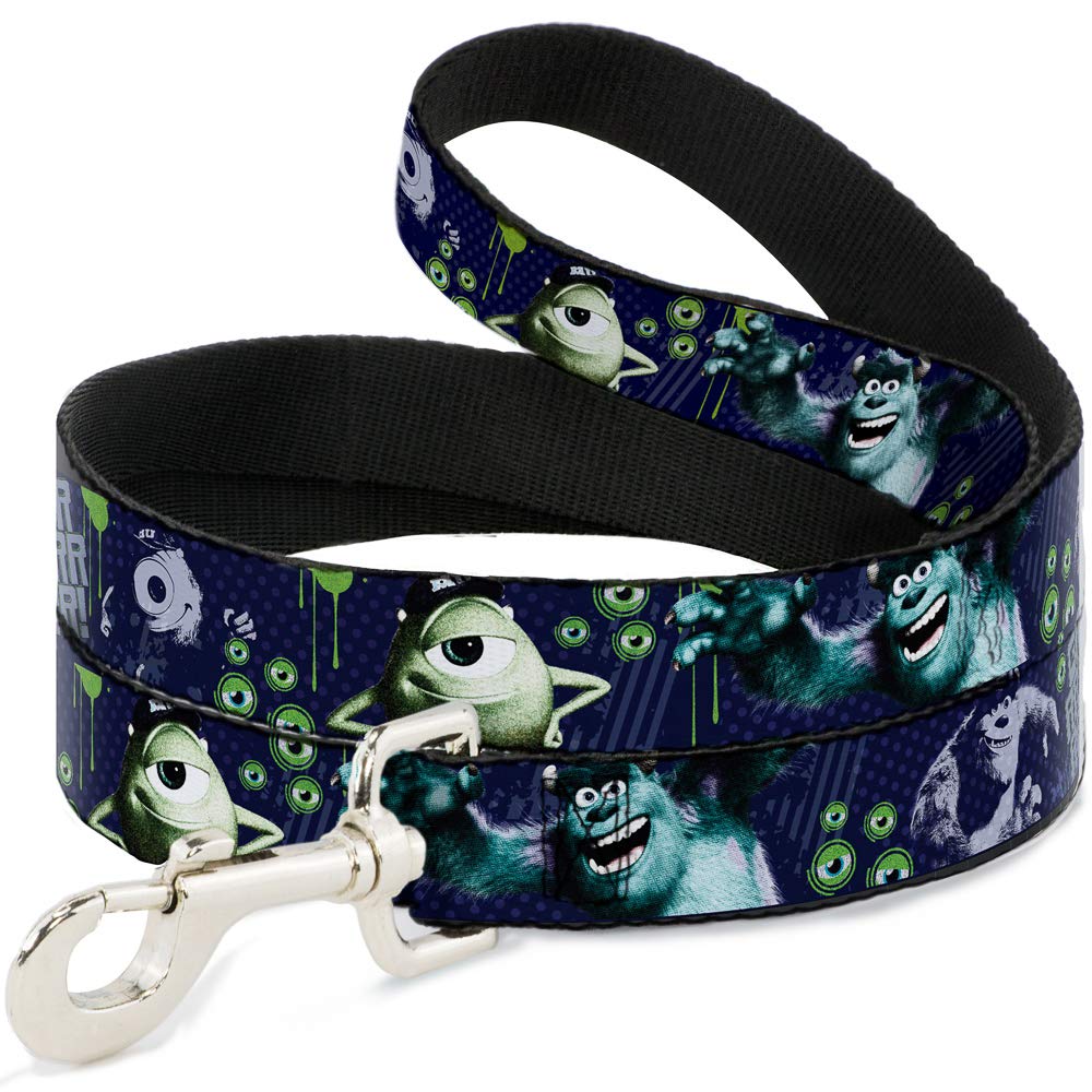 Buckle-Down Pet Leash - Monsters University Sully & Mike Poses/Grrrrr! - 6 Feet Long - 1/2 Wide