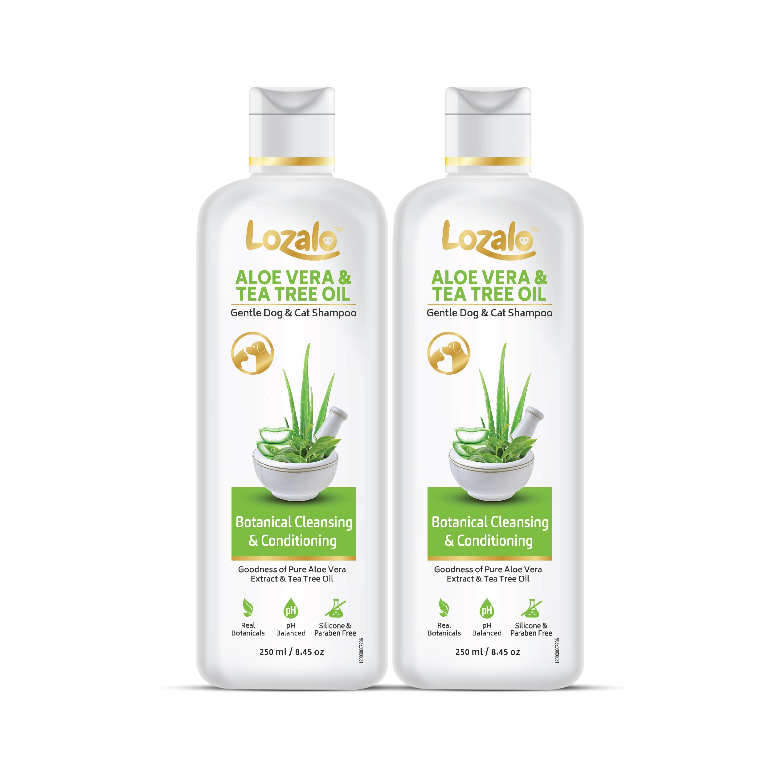 Lozalo Botanical Pet Shampoo - 1.5 Litre, Combo Pack Of 3X500Ml With Aloe Vera & Tea Tree Oil, Gentle, Nourishing, Cleansing & C