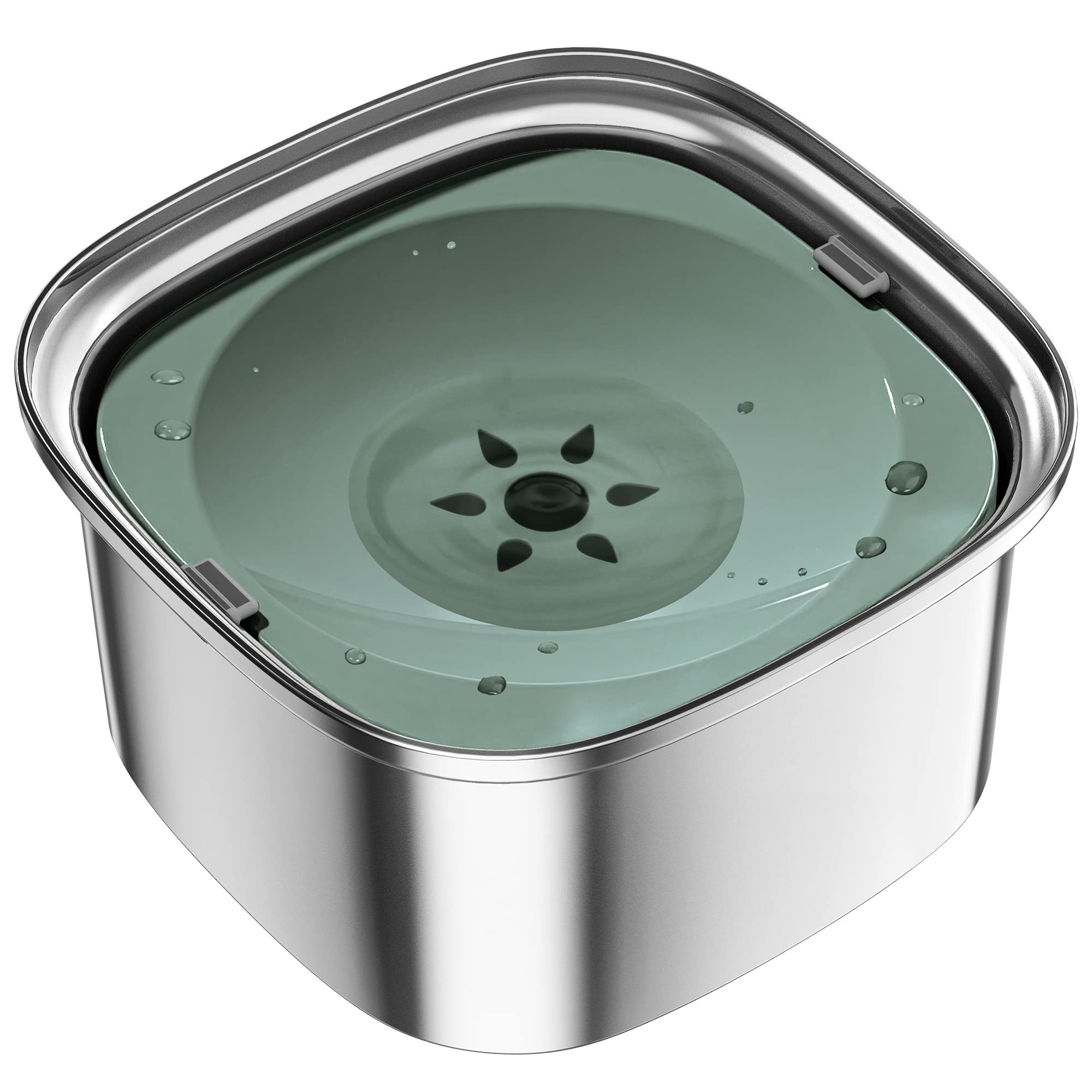 UPSKY 3L Dog Water Bowl 101oz Stainless Steel Dog Bowl No Spill Large Capacity Dog Food Water Bowl Slow Water Feeder, Spill Proo