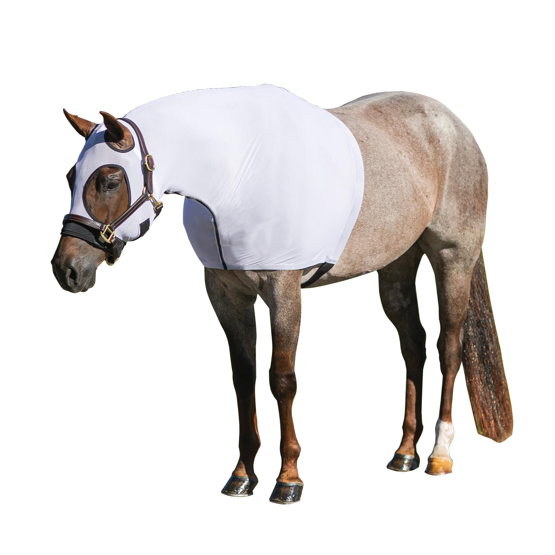 UltraFlex Horse Sleazy Slickers | Horse Protection Slinky | Dirt & Dust Defense | Full Zip Hood (Stretchy Mesh) | Size Large (76