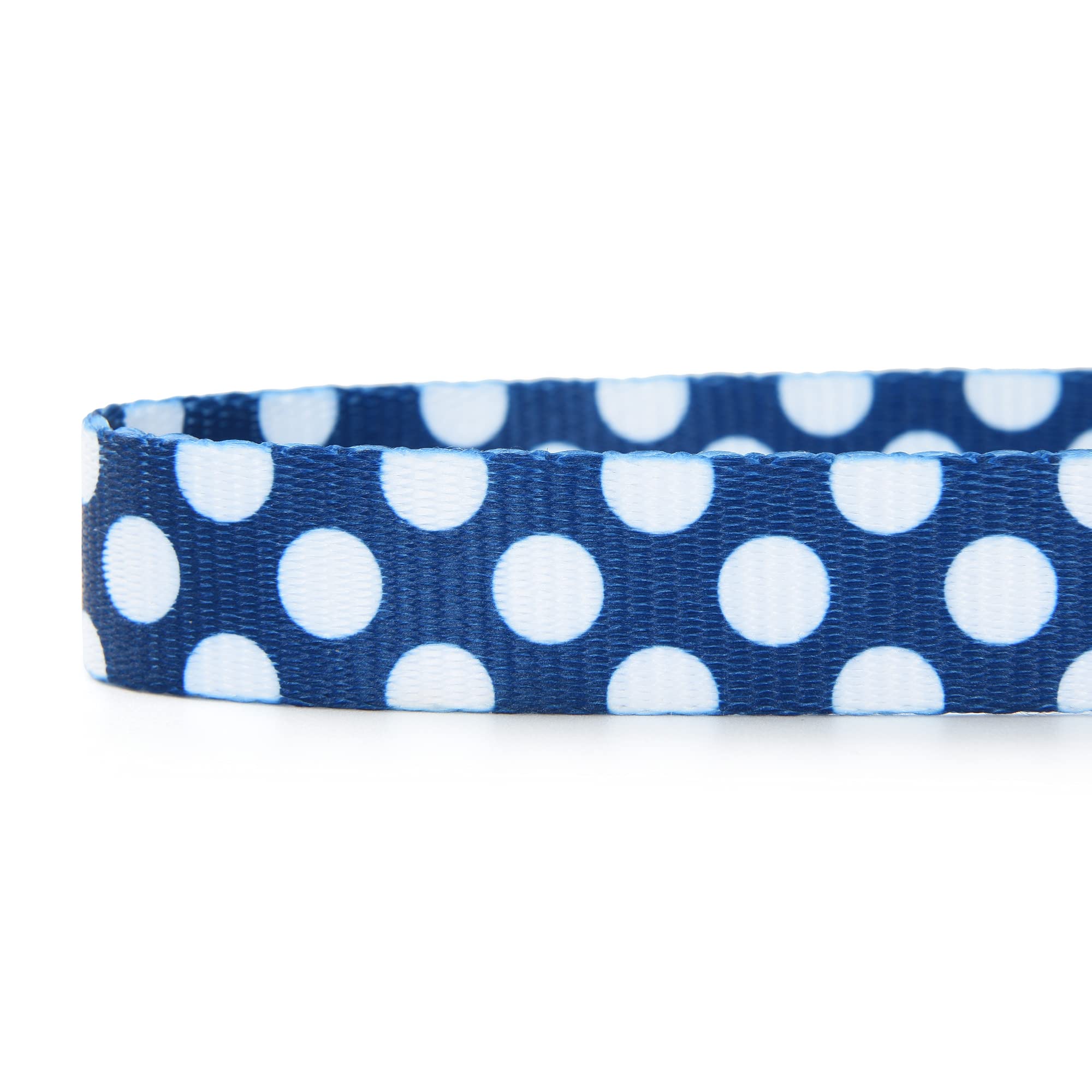Mile High Life Dog Collar | Cute Puppy Collars | Lightweight Girl Dog Collar | Soft Boy Dog Collars | W Geometric Plaid Wave Line Pattern (Blue/White, Small)