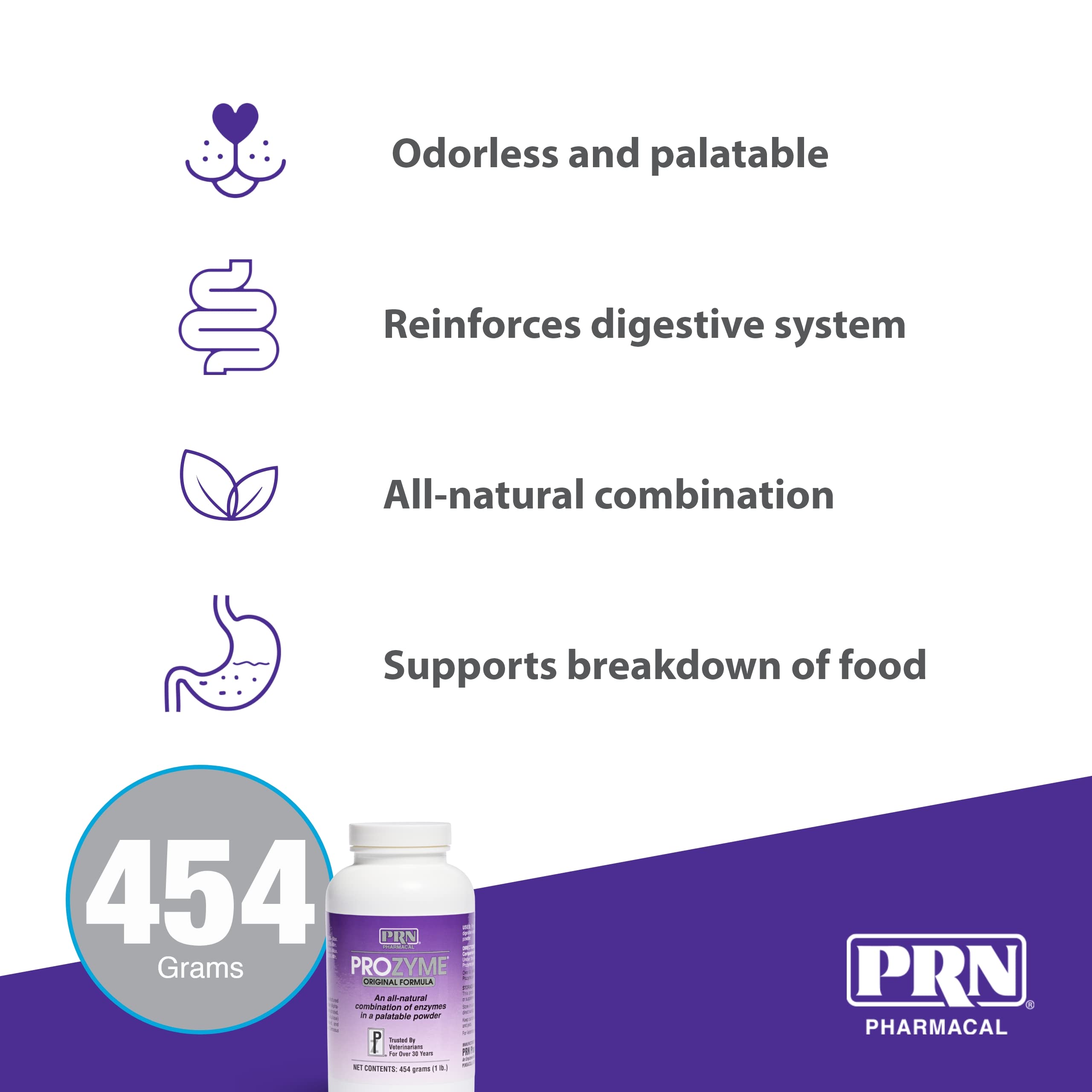 PRN Pharmacal ProZyme Original Formula Enzyme Replacement Supplement - Reinforces Animals Digestive System, Supports Dog & Cat