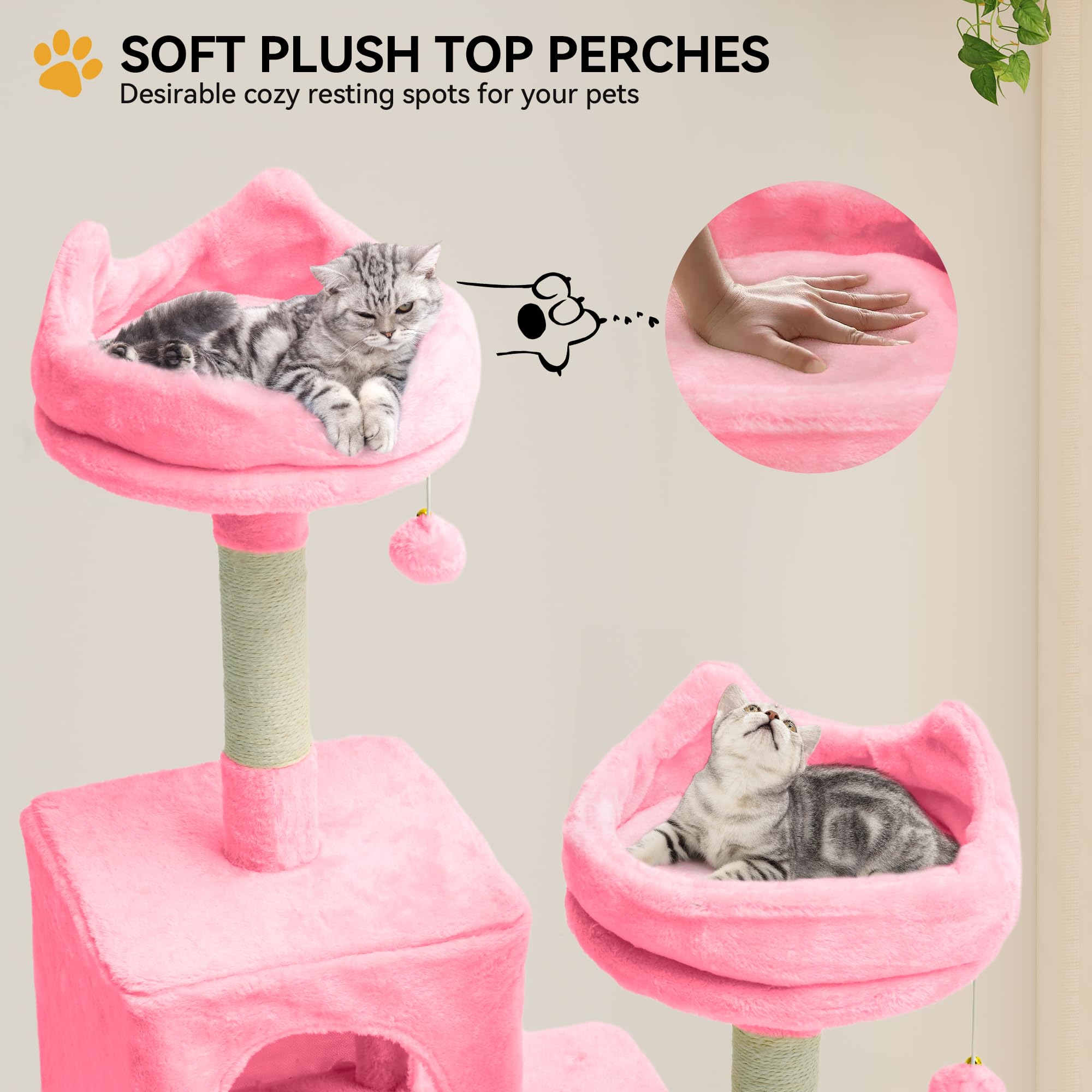 YITAHOME Tall Cat Tree for Indoor Cats, 75 inch Multi-Level Cat Tower with Cat Condos, Top Perches, Sisal Ramp Scratching Posts,