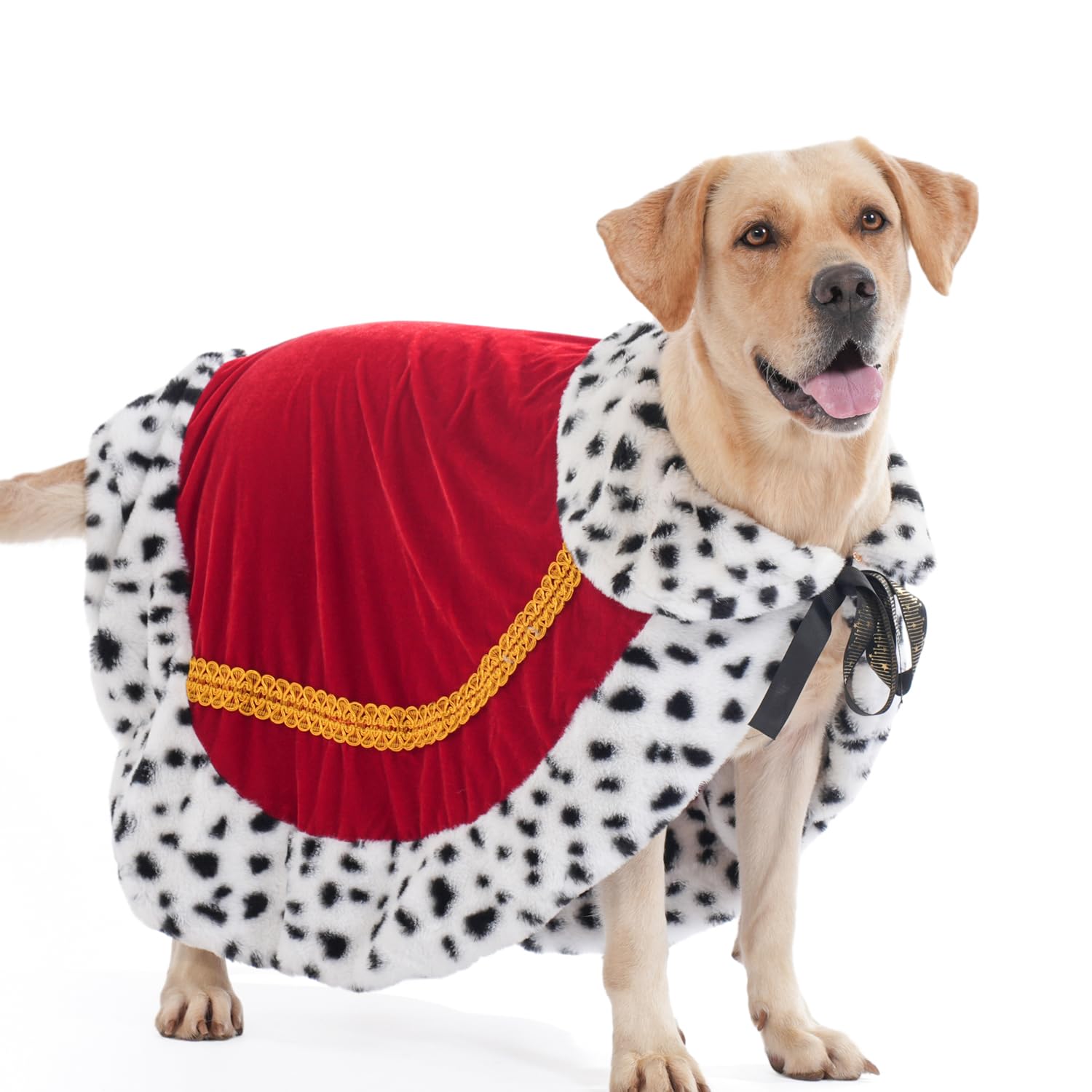 Lovelyshop Pet Serial Lux Fur Red Cat Dog Cloak For Halloween Costumes, King Queen Prince And Princess Cosplay-Xl