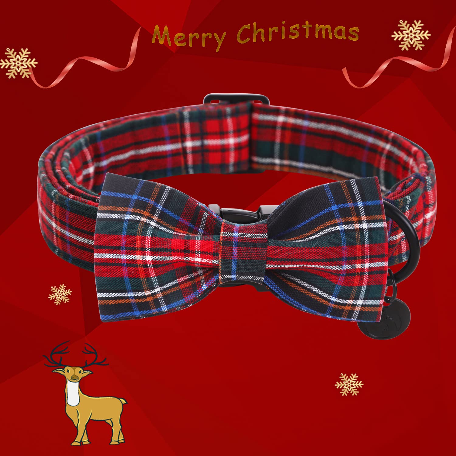 Dogwong Premium Summer Dog Collars, Lemon Bowtie Dog Collar, Adjustable Heavy Duty Girl Dog Collar With Bow For Large Dogs