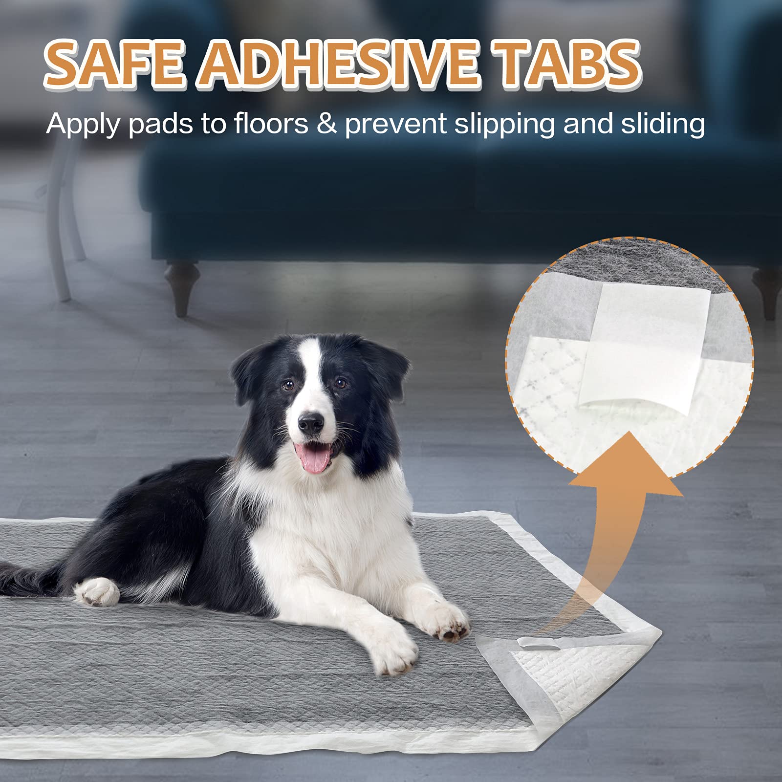 HIDOGGYLD Extra Large Charcoal Dog Pee Pads 28" x 34", 40 Count, Super Absorbent & Leak-Proof, Model C2834