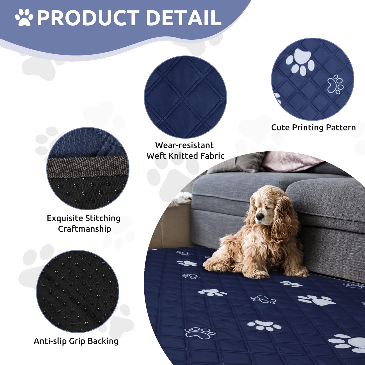 EAROND Washable Pee Pads for Dogs 18*24,4 Pack Reusable Puppy Pads Pet Training Pads, Super Absorbent and Leakproof Potty Pa