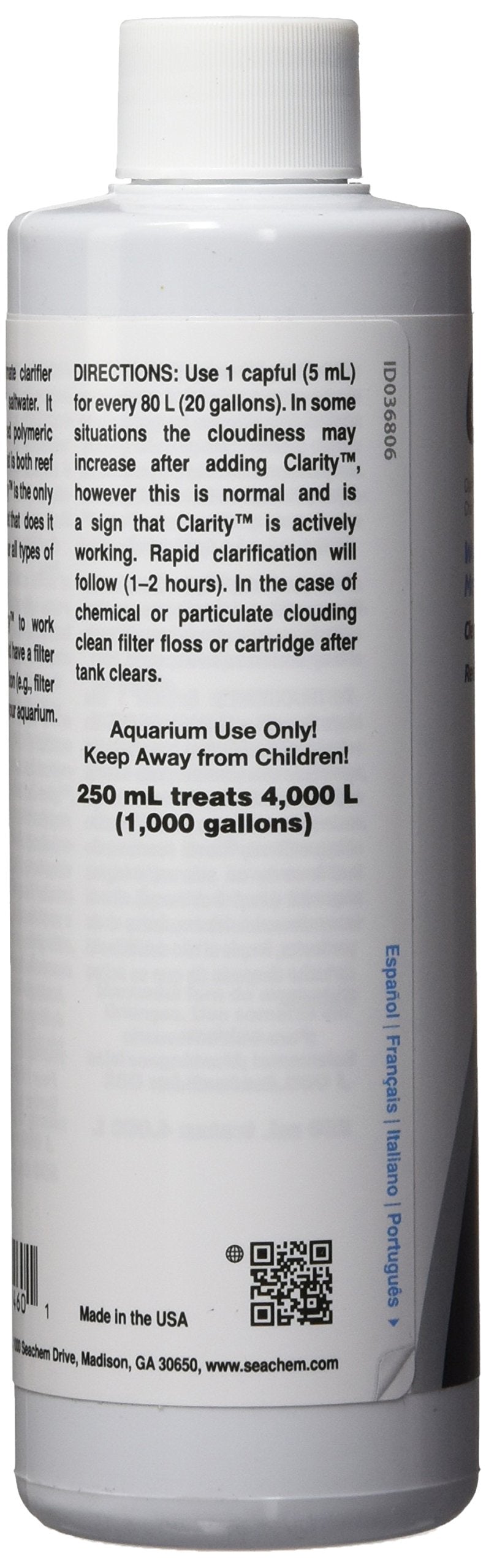 Seachem Clarity, 250ml (8.45 Fl Oz)