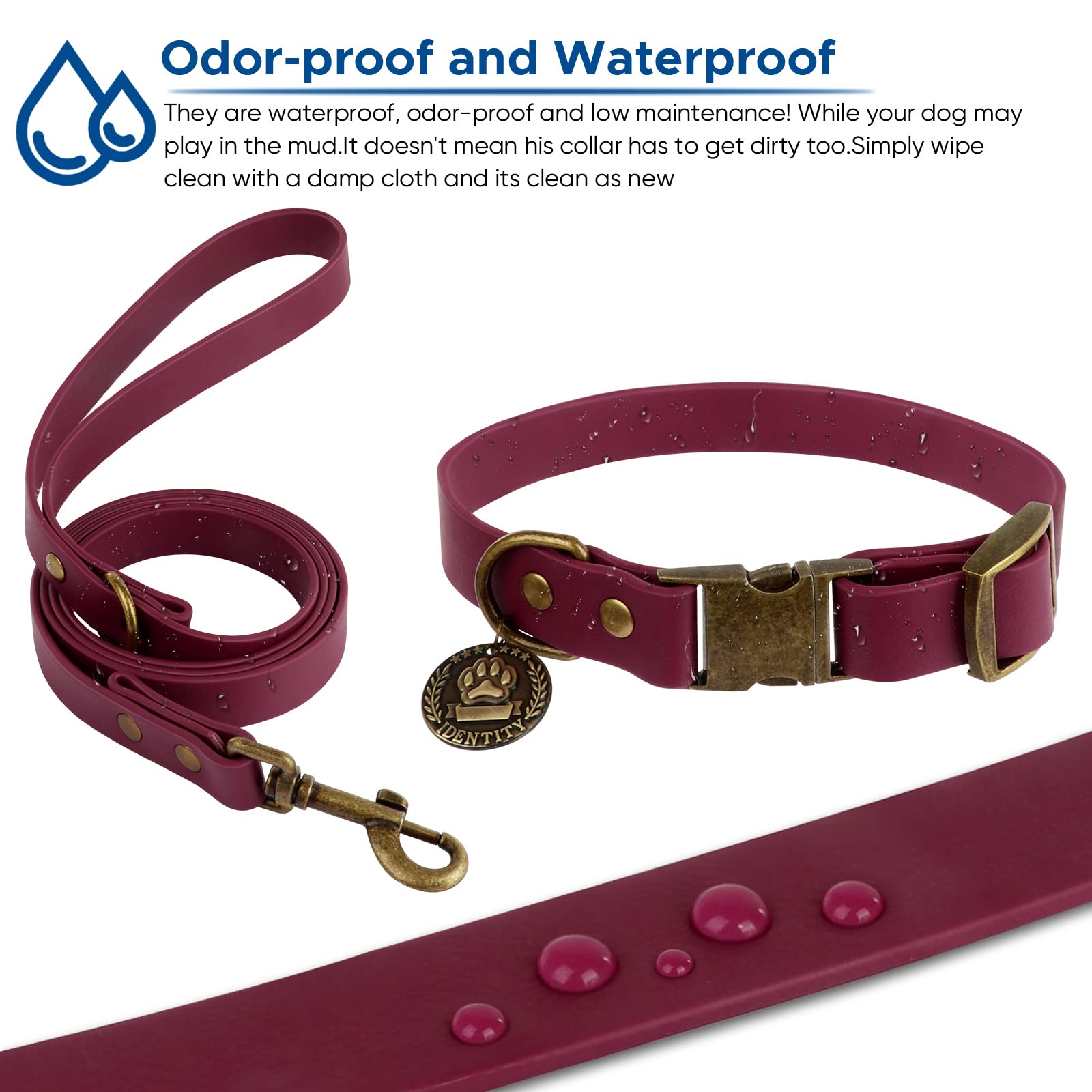 Wisedog Dog Collar And Leash Set Combo: Adjustable Durable Pet Collars With Dog Leashes For Small Medium Large Dogs, Includes On