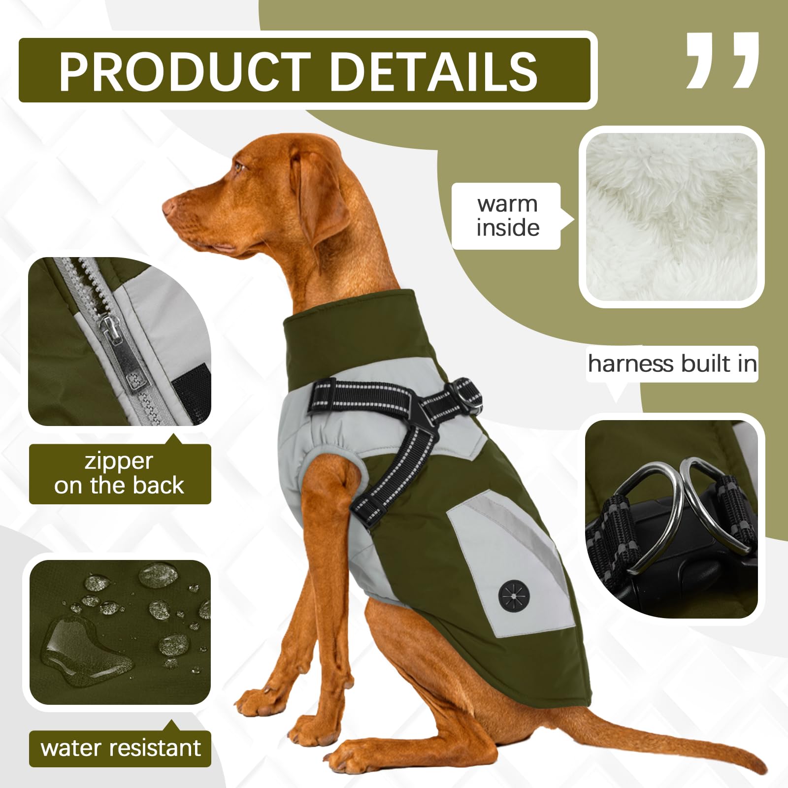 Fuamey Dog Jacket - Waterproof Winter Coat With Built-In Harness & Reflective Vest For Extra Large Dogs (Black, Xl) With Poop Ba
