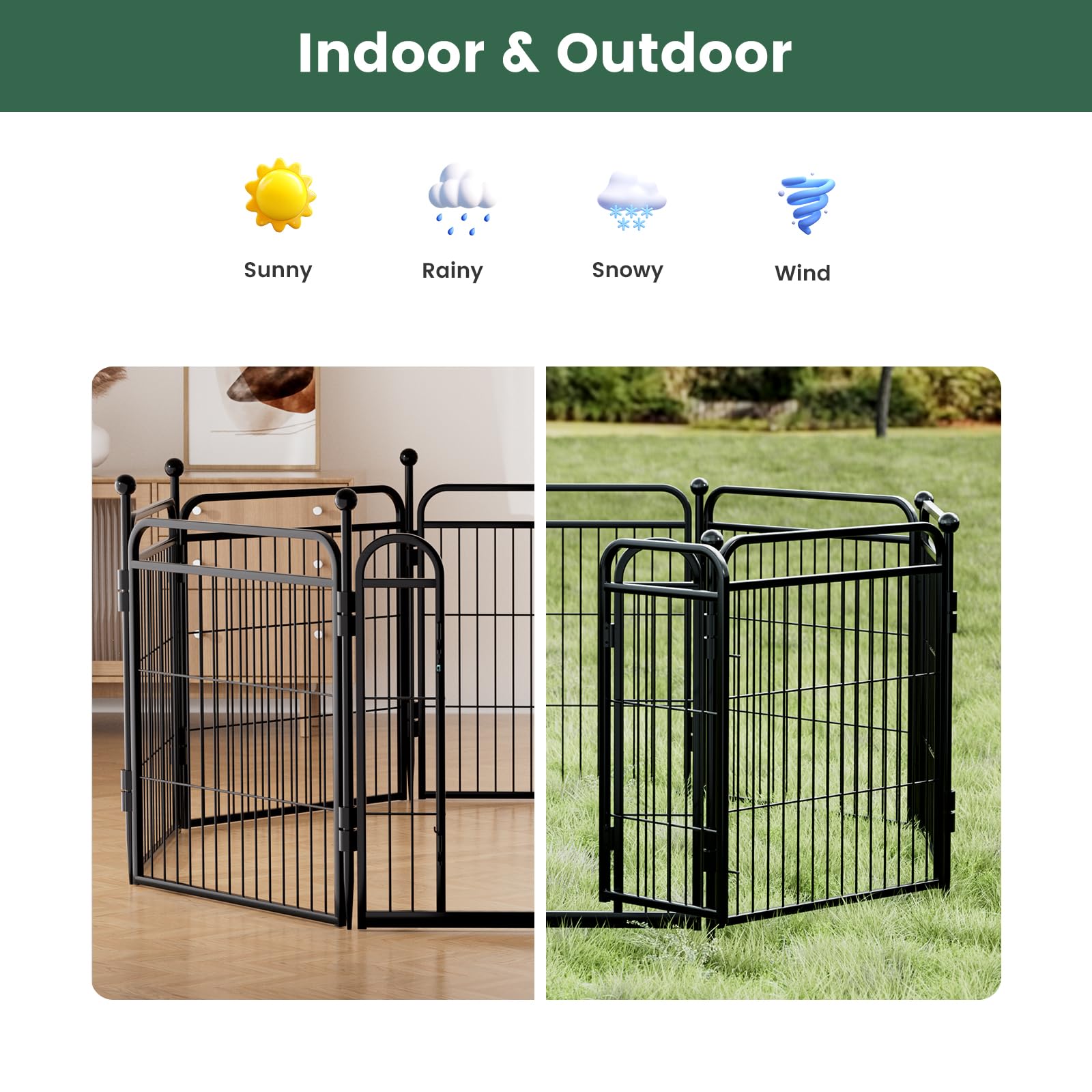 Gardner Pet Dog Playpens, 32'' H 6 Panels Dog Pen Outdoor/Indoor Dog Fence Exercise Pen For Small/Medium/Large Dogs, Foldable Pe
