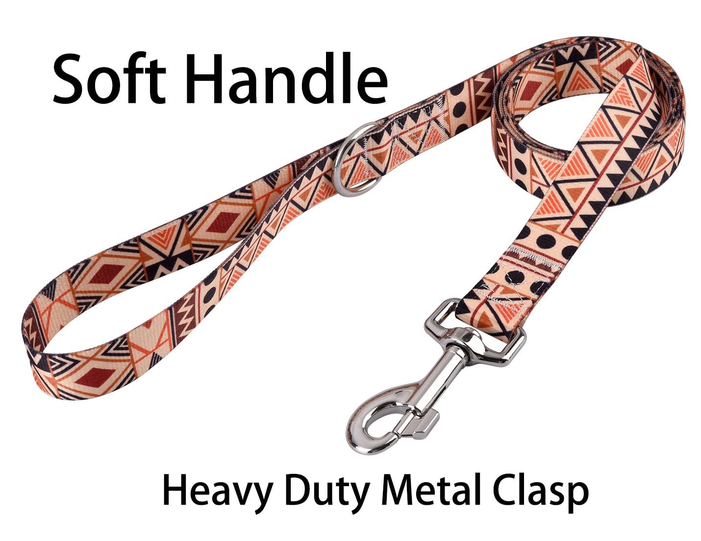 Hqyddmi Soft Comfy Pet Collar And Leash Set For Small Medium Large Dogs, Geometry Pattern For Boy Girl Puppy Dogs (Beige Geometr
