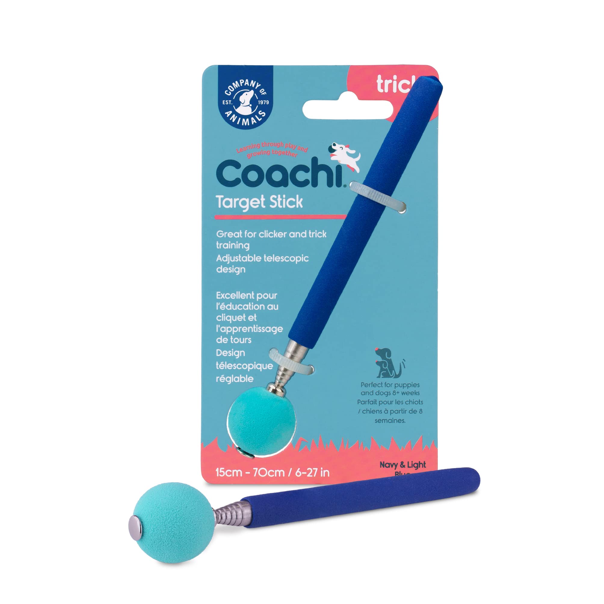 Coachi Target Stick, Telescopic Design with Large Ball for Target, Dog Accessory for Clicker & Agility Training, Teach Commands 