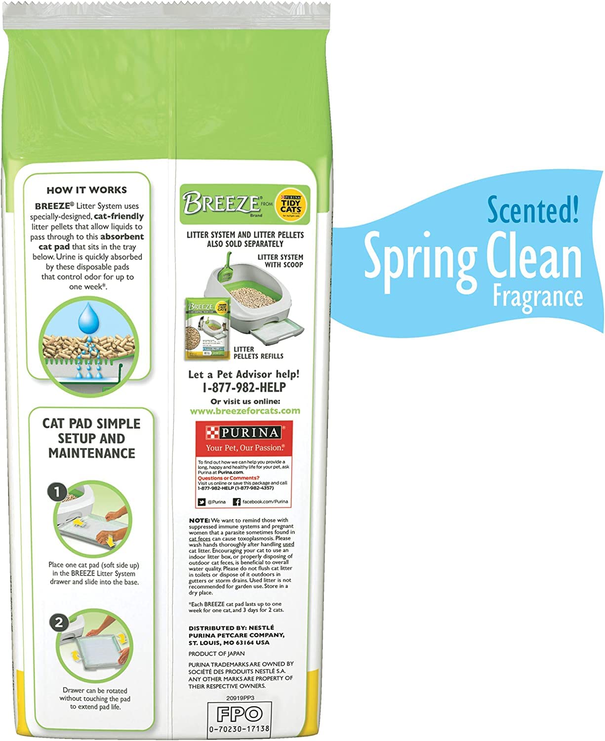 Tidy Cats Breeze Cat Pads Refill Pack, Spring Clean Scent, 10 Ct, (Pack Of 4)