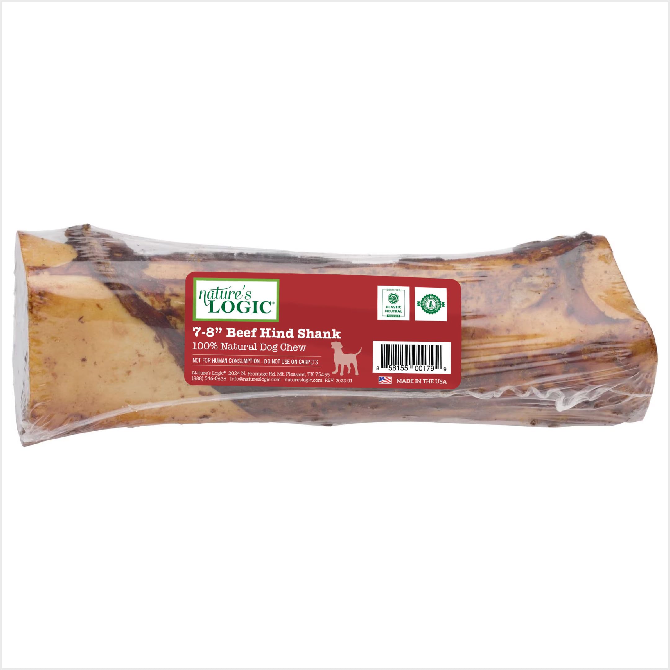 Natures Logic Beef 7-8 Hind Shank Bone Treat, 1lb, 1 Pack
