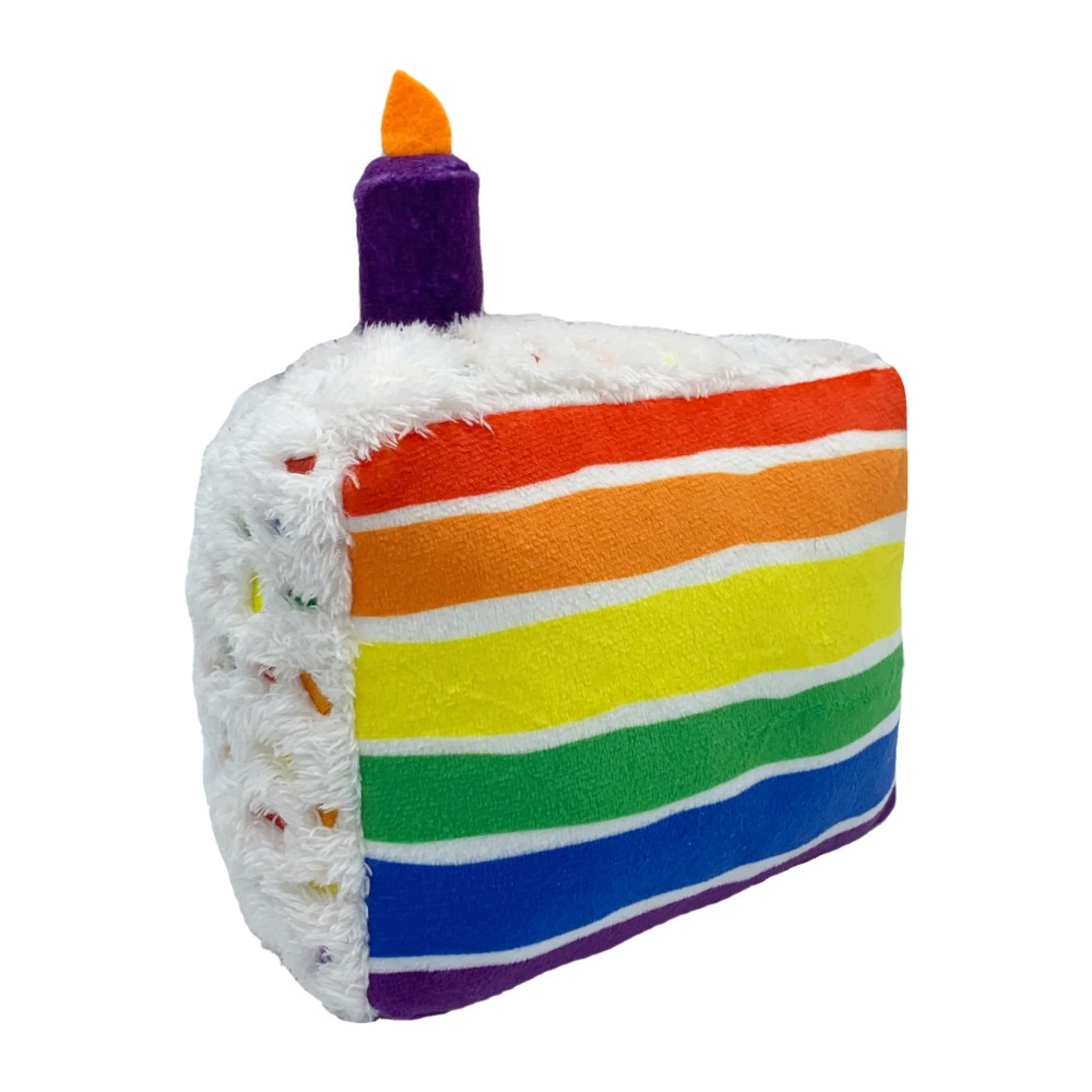 Huxley & Kent For Dogs | Funfetti Cake (Small) | Birthday Power Plush Dog Toy With Squeaker