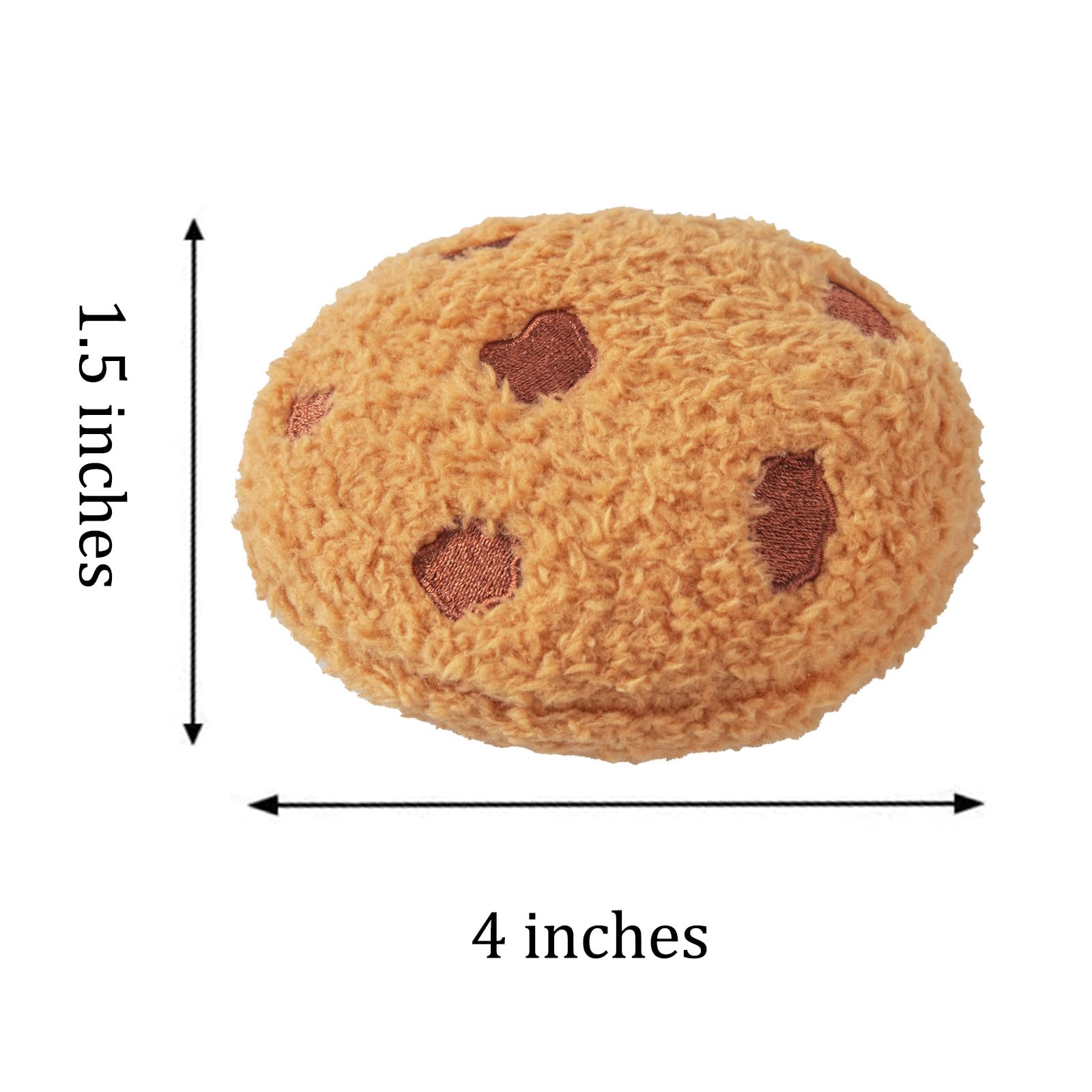 Ushang Pet Dog Cookies Toys - Plush Chew Squeaky Toy for Small & Medium Dogs - Tan - Model DOG-BIRTHDAY-TOY