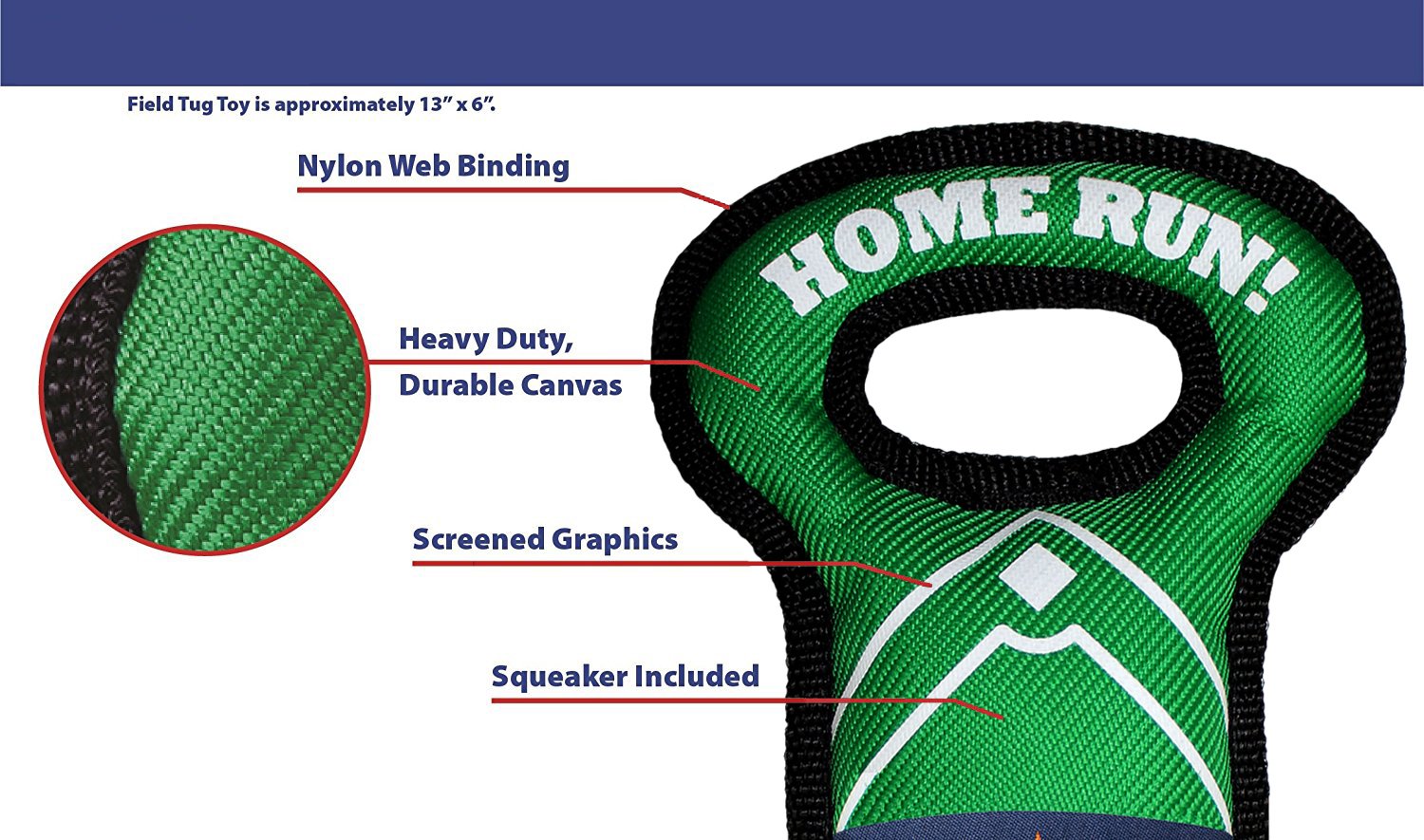 Mlb Seattle Mariners Baseball Field Dog Toy With Double Rim Stitching & Inner Squeaker