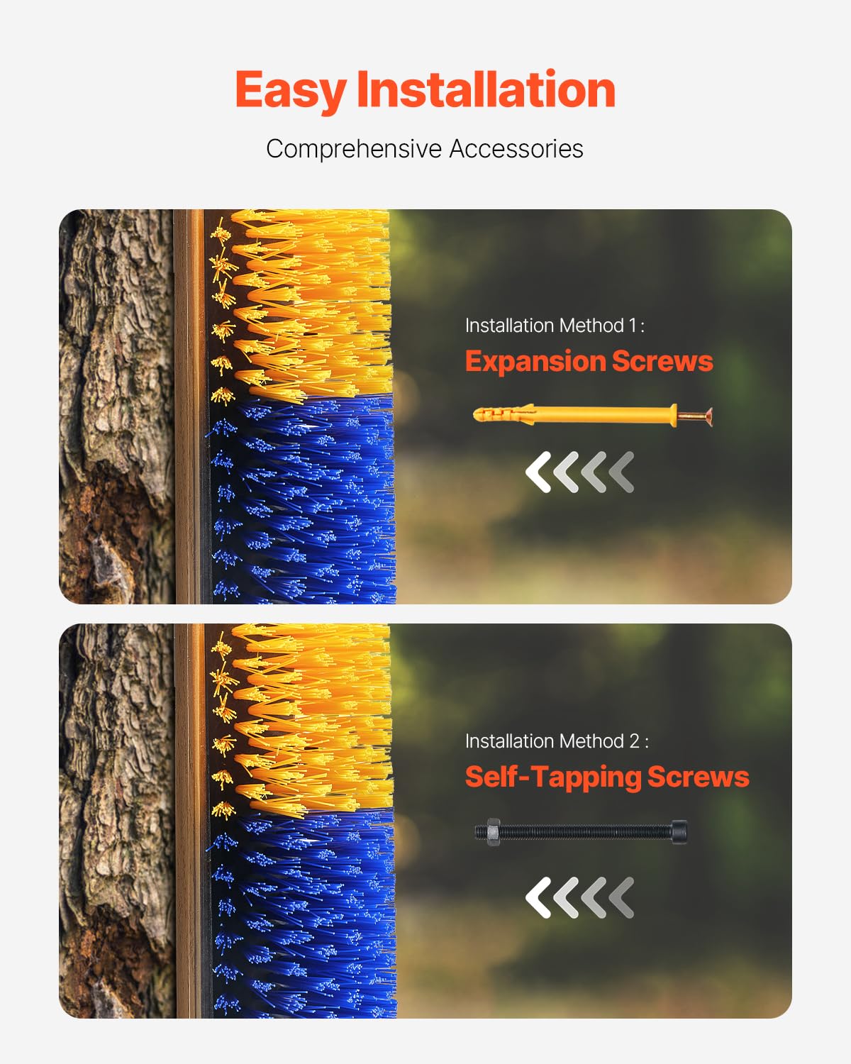 VEVOR Livestock Scratching Brush, 3 Pcs Horse Brush with 6 Screws, 17.1 x 7.5 in Cow Scratcher, for Back Itch Relief & Keep Clea