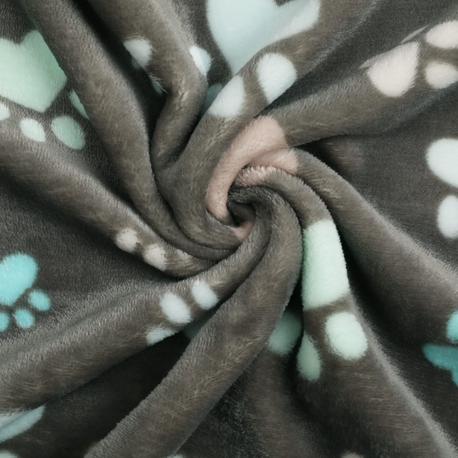 Luciphia 1 Pack 3 Blankets Fluffy Premium Fleece Pet Blanket Flannel Paw Printed Throw For Dog Cat(Small 23X16'', Grey)