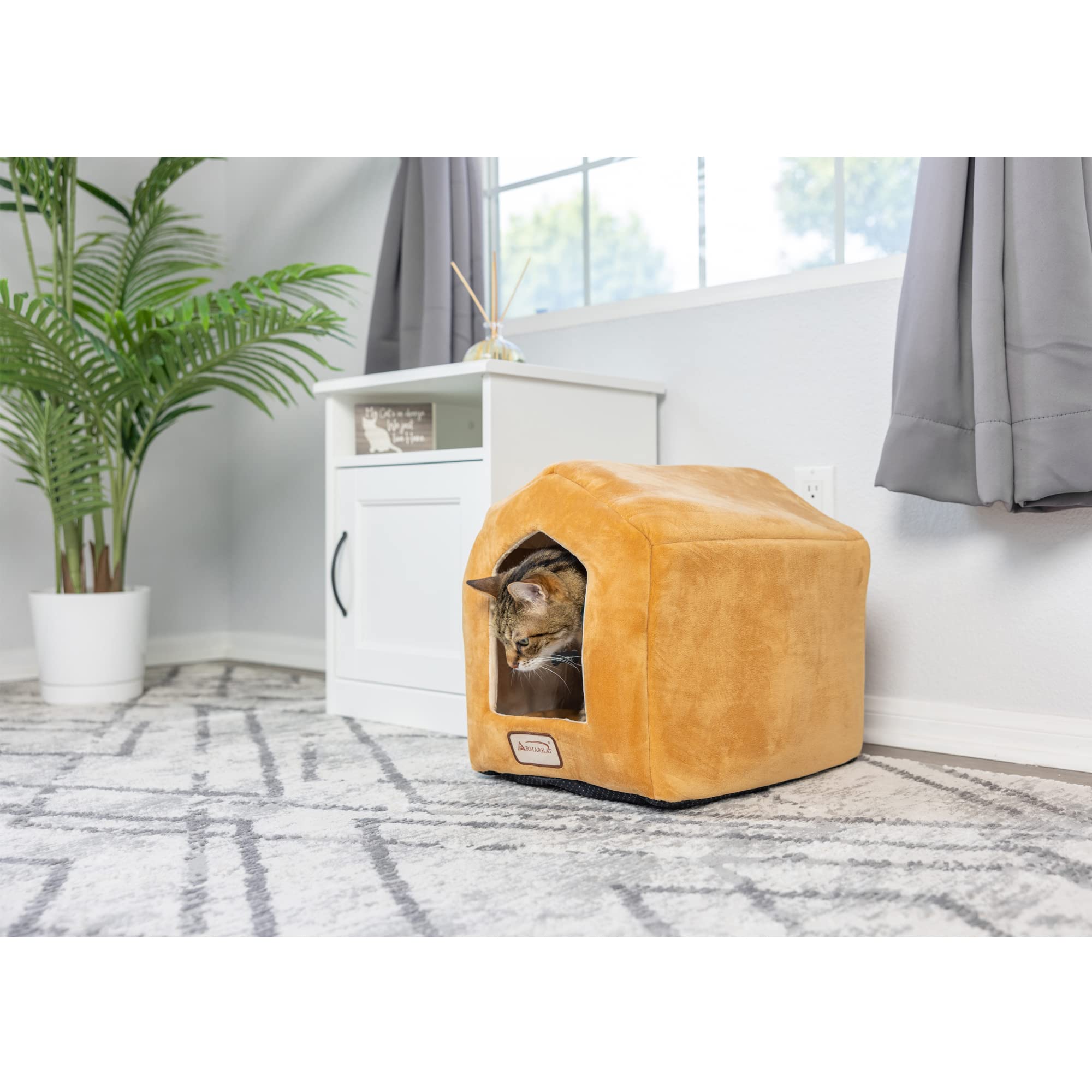 Armarkat Brown Cat Bed Size, 18-Inch By 14-Inch
