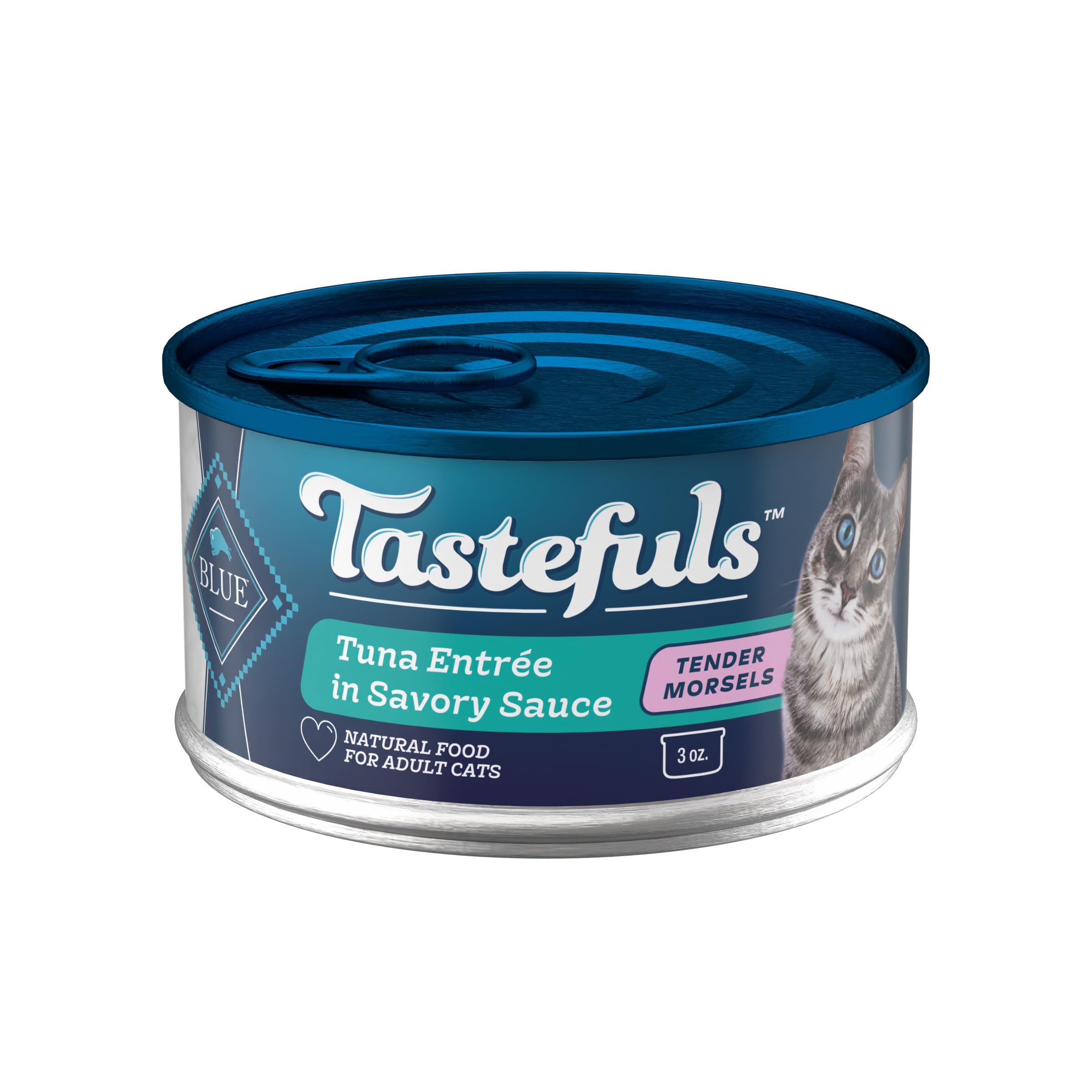 Blue Buffalo Tastefuls Wet Cat Food, Tuna, 3-oz Cans, 24 Count, Natural Ingredients
