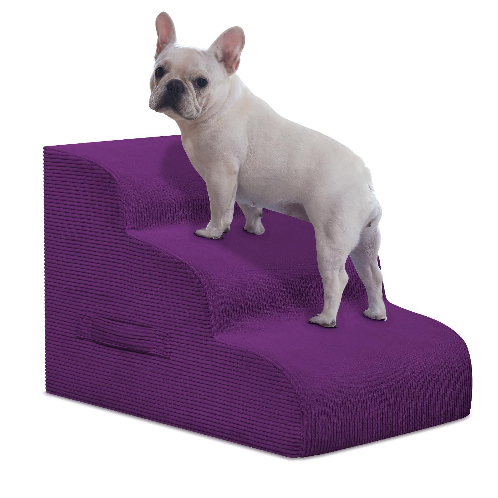 Mesa Lemon Dog Steps for Small Dogs, 3-Step Dog Ramp and Stairs for High Beds and Sofa, Non-Slip Pet Stairs Removable and Easy t
