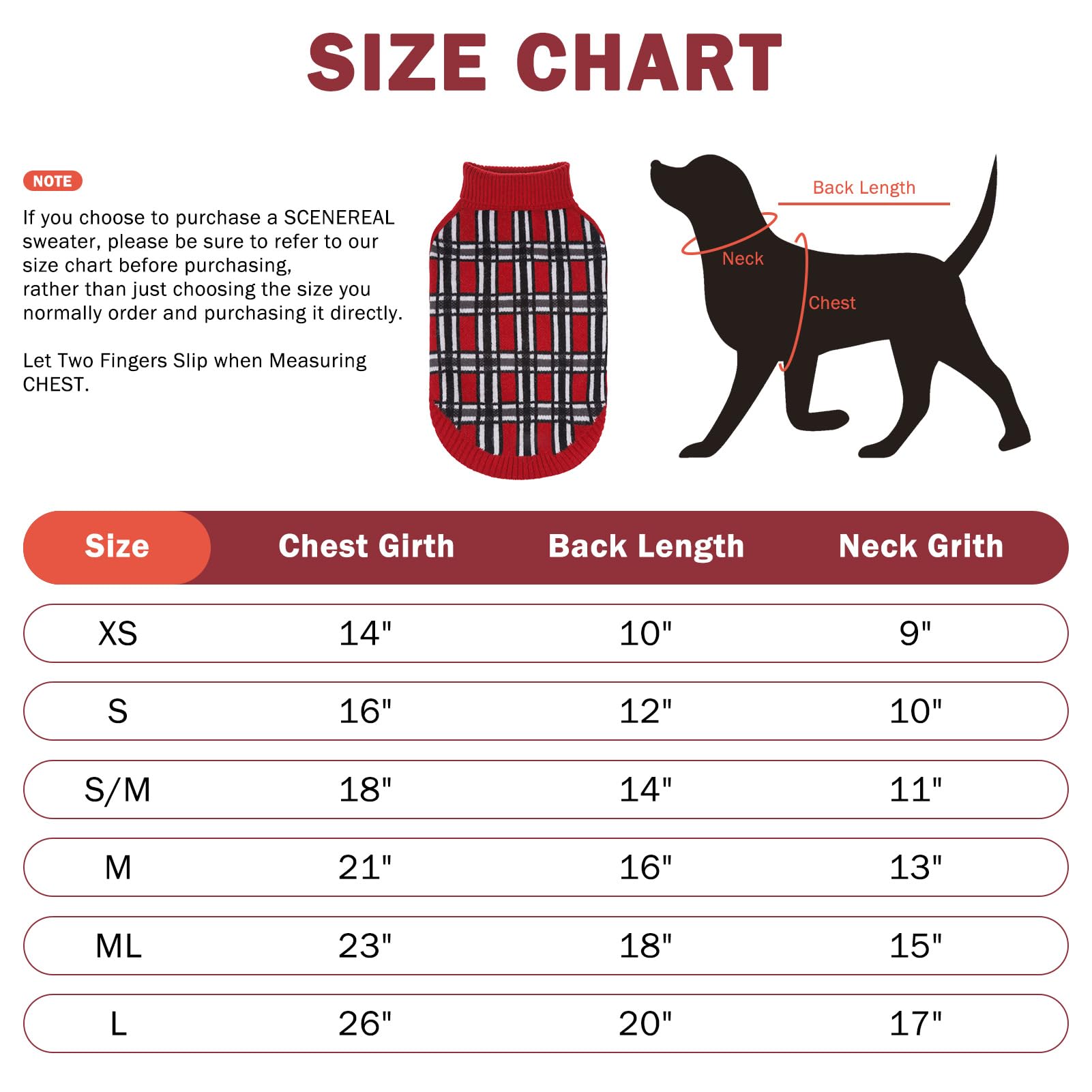 Scenereal Medium Dog Pullover Sweater, Cable Knitwear Winter Dog Sweatershirt, Classic Plaid Turtleneck Thick Warm Dog Clothes F