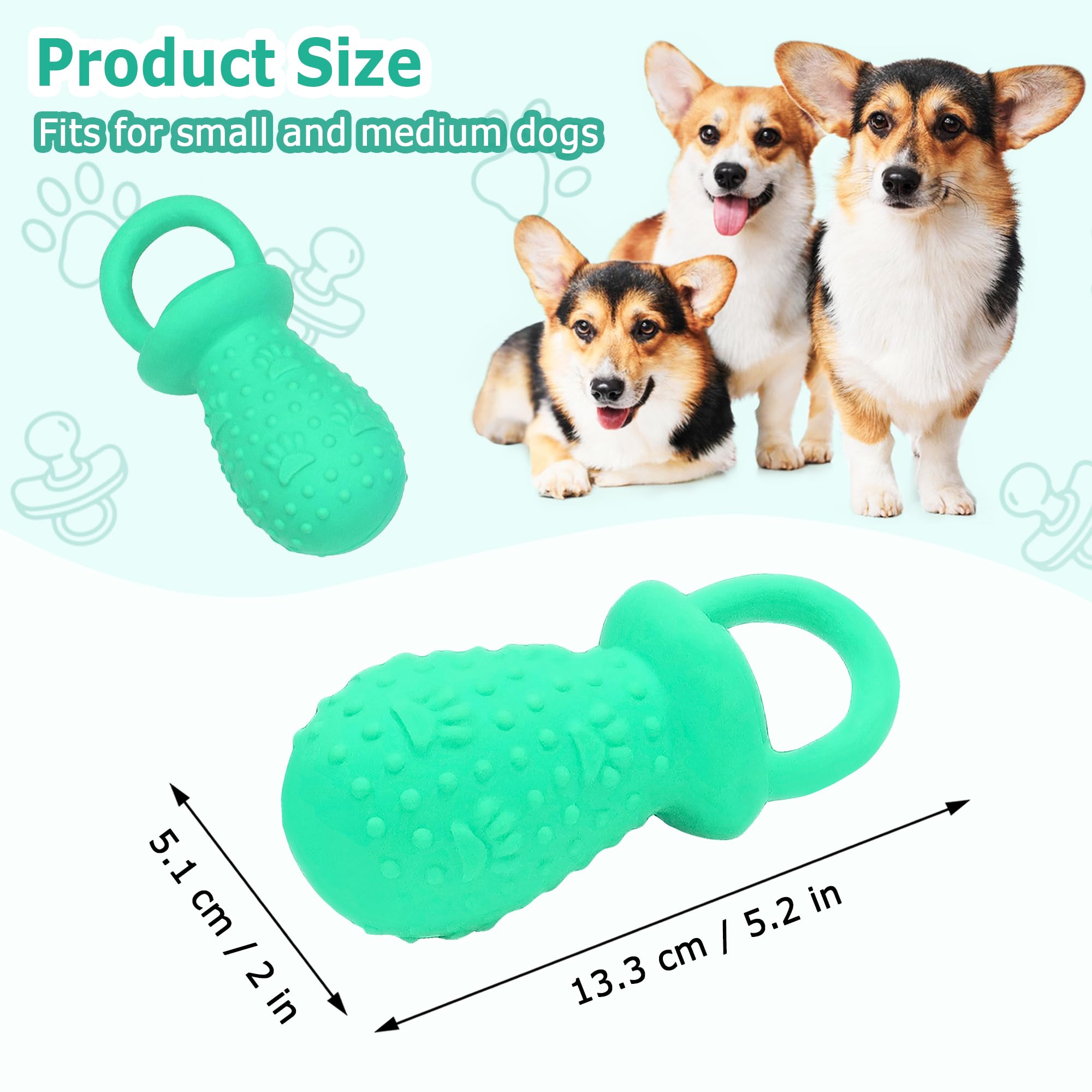 Llspet Latex Chew Dog Toys, Novelty Squeaky Pacifier Dog Toys, 5.2' Durable Pacifier Dog Chew Toys For Small And Medium Dogs(Bl