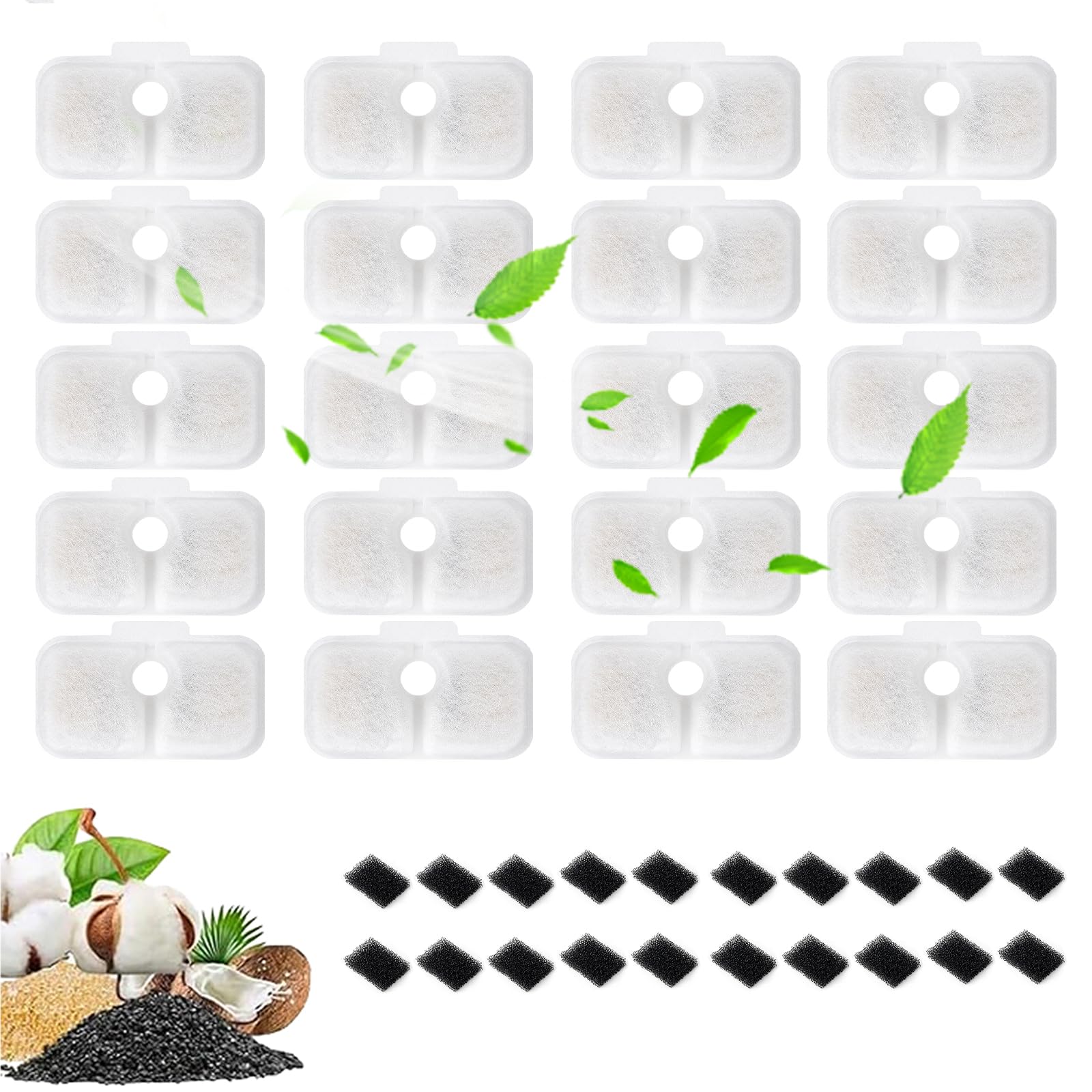 Guxetans 40Pcs Cat Water Fountain Filters Replacement Compatible With Petlibro Dockstream Pet Fountain Plwf005 Plwf115 Plwf105,R