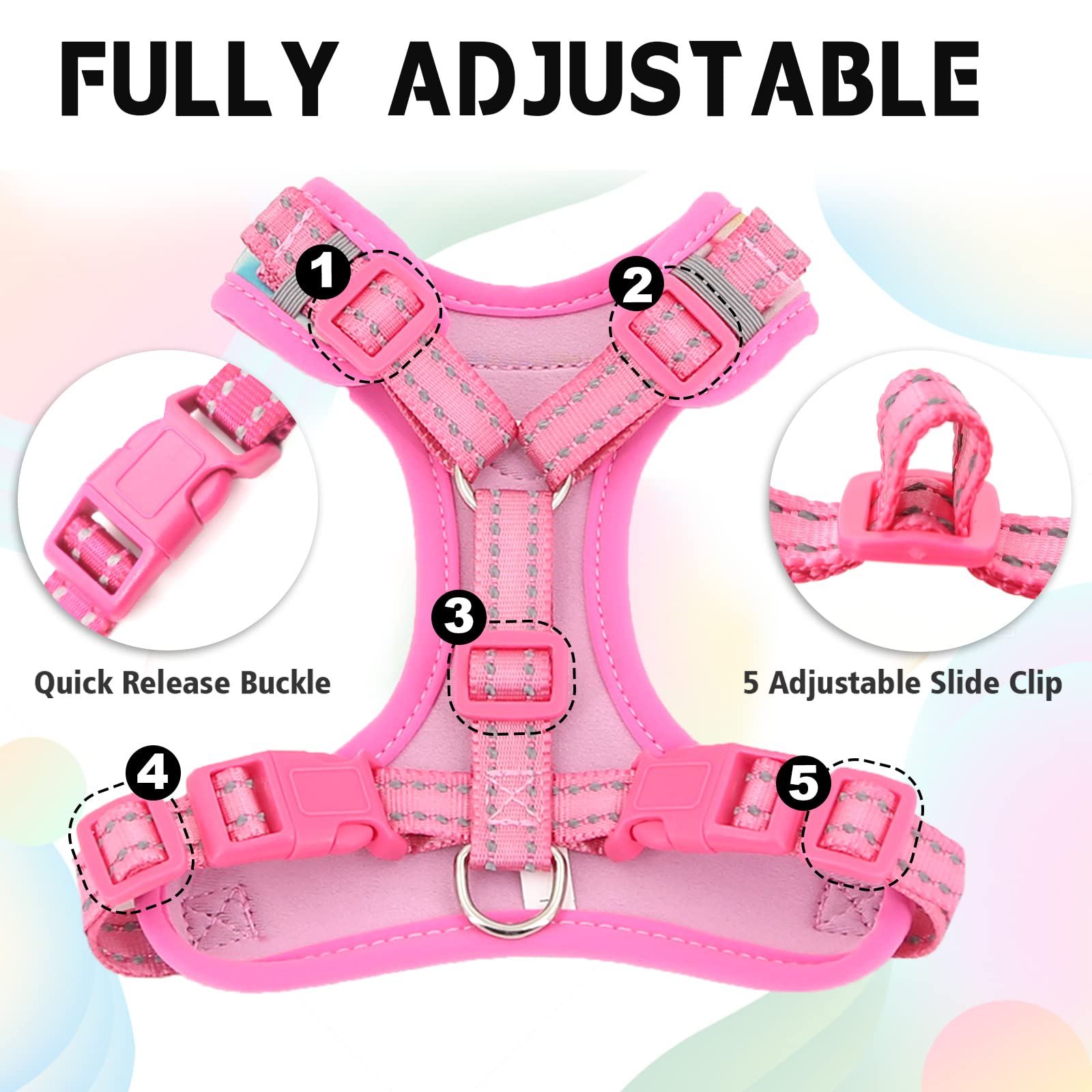 Supet Cat Harness and Leash Set, Escape Proof, Adjustable, M (Chest: 11.0-18.3''), Nylon, Green, Reflective Trim for Cats and Kittens