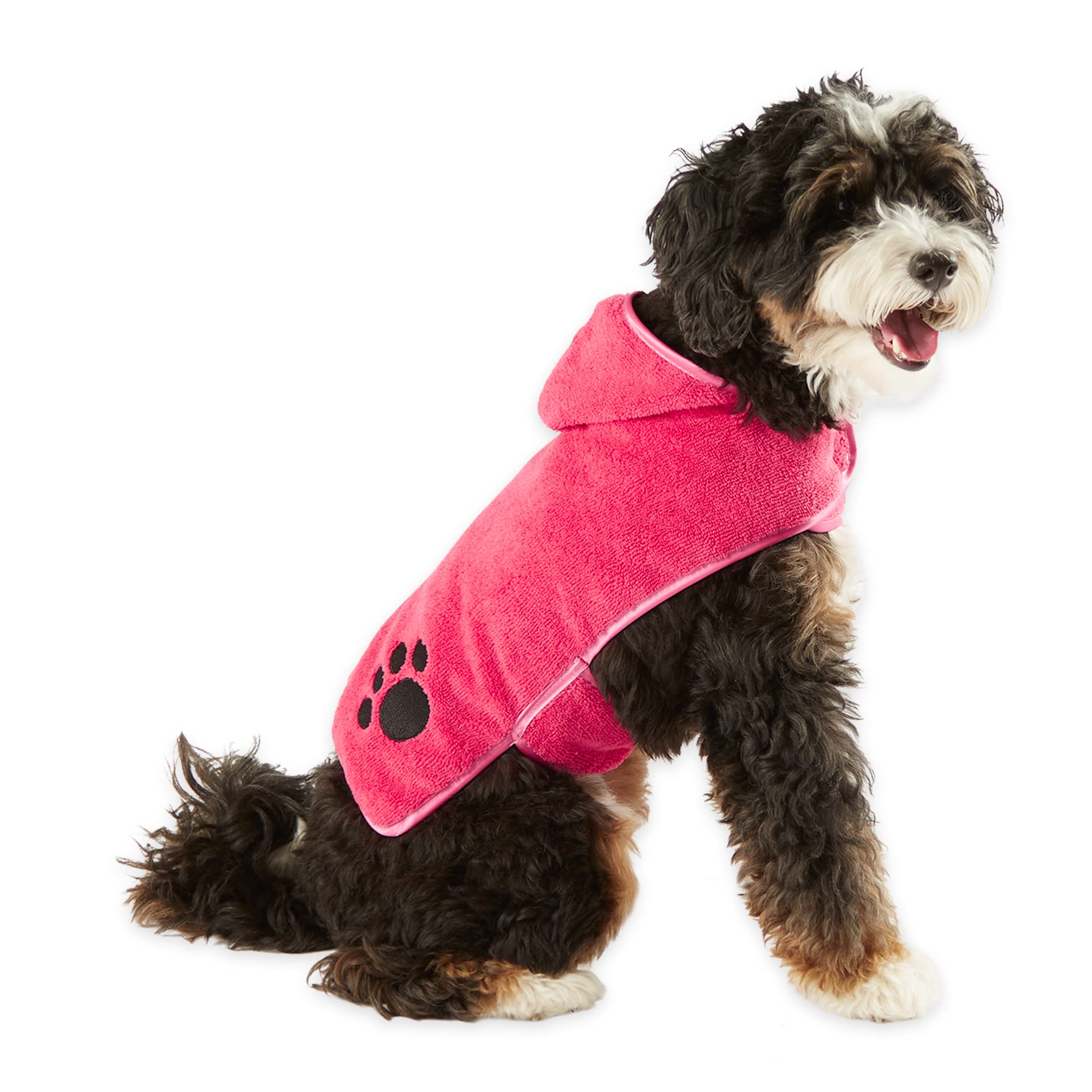 RASPBERRY SORBET - EMBROIDERED PAW SMALL PET ROBE