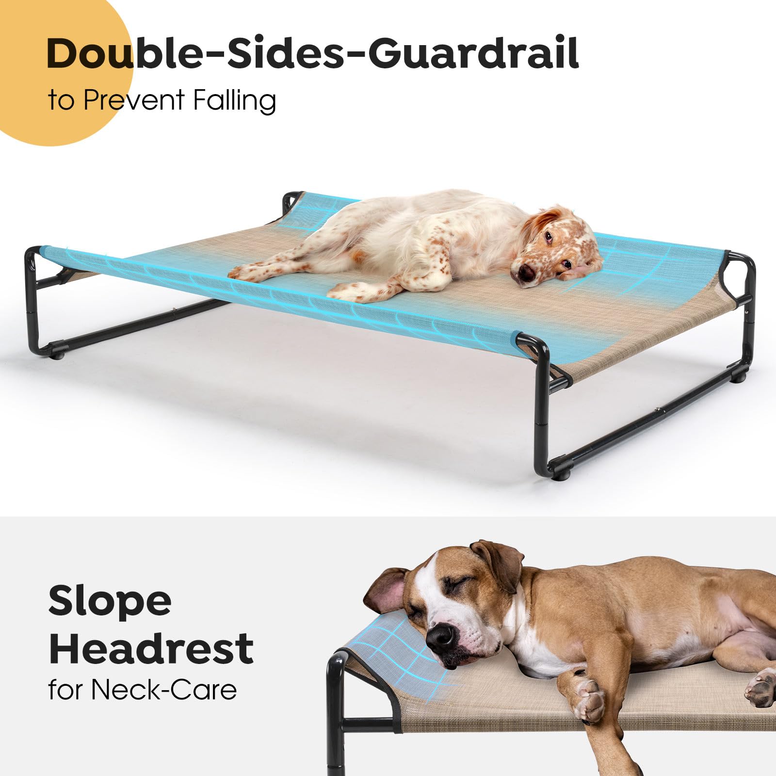 Veehoo Original Cooling Elevated Dog Bed, Outdoor Raised Dog Cots Bed For Large Dogs, Portable Standing Pet Bed With Washable Breathable Mesh, No-Slip Feet For Indoor Outdoor, X-Large, Grey, Cwc2201