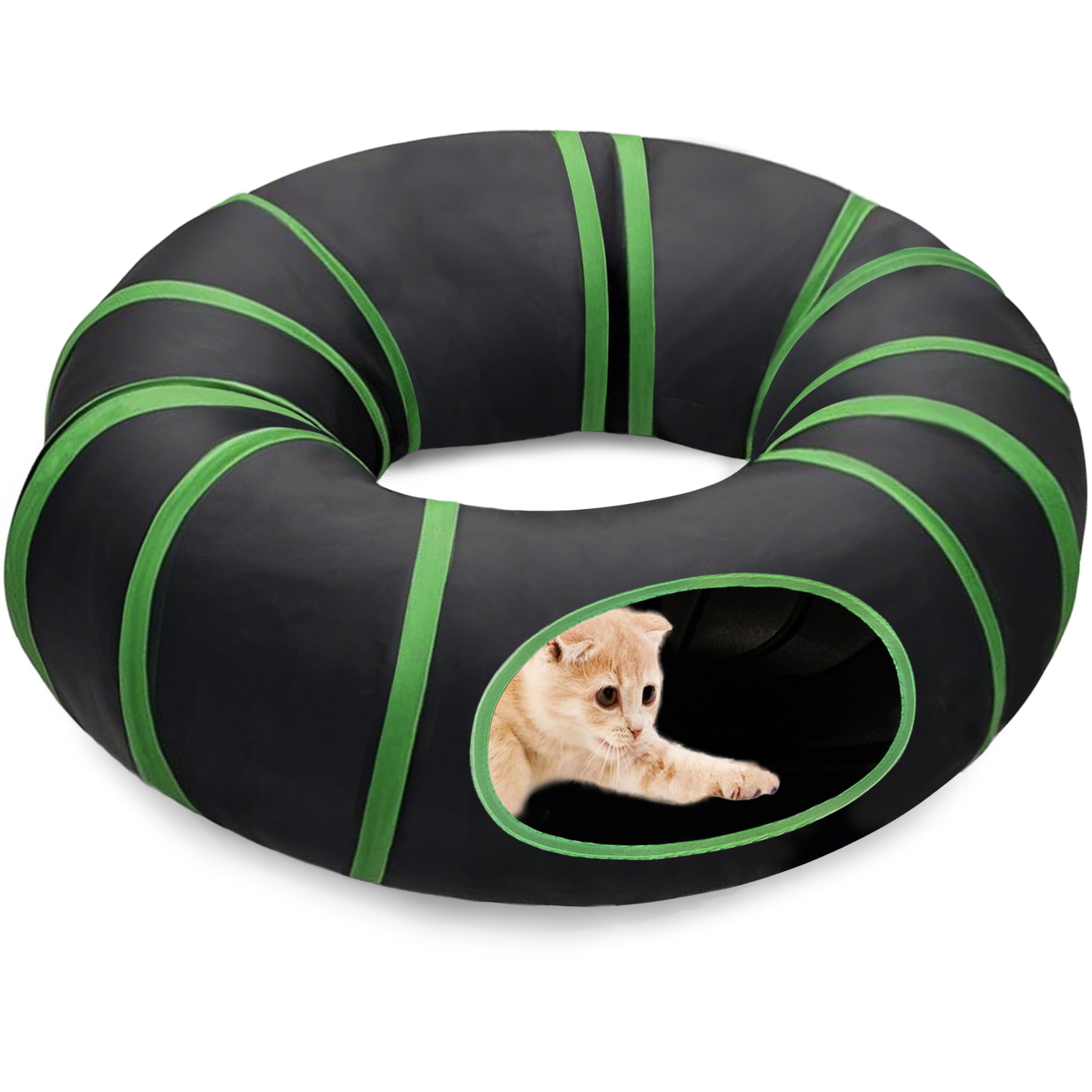 metiya Interactive Cat Toys Tunnel- DIY Enrichment Tunnel for Indoor Cats & Kittens, Hide & Seek Puzzle Play Tunel, Customizable