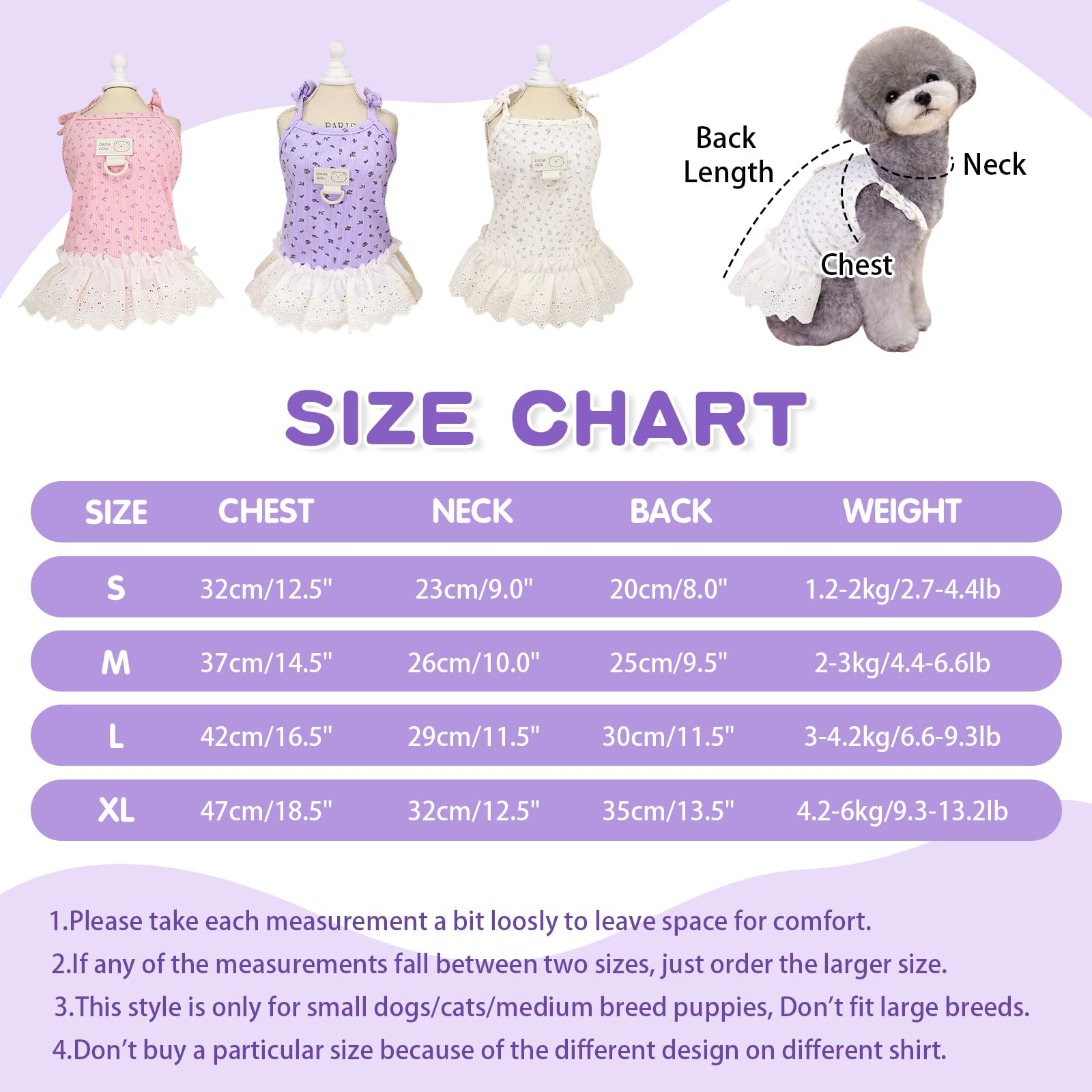 Yaopelky Dog Summer Clothes For Small Medium Dogs Cat Daisy Flower Cute Pet Dress With D-Ring Sleeveless Puppy Outfits Doggy Shi
