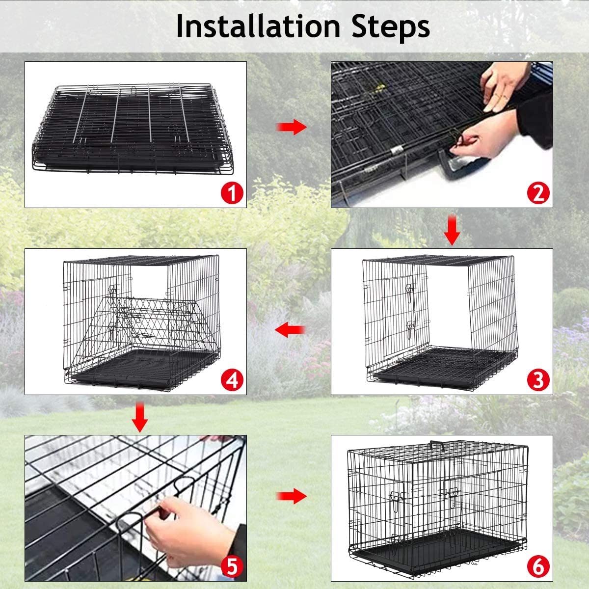 42 inch Dog Crates for Large Dogs XL Dog Cage Folding Dog Kennels and Metal Wire Crates Pet Animal Segregation Cage Crate with D