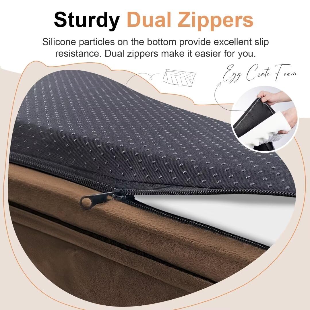 Large Dog Bed Orthopedic Washable: Beds Bolster Xxl Bed Big Xlarge Dogs Egg Crate Foam Sofa Couch Waterproof Removable Cover - Dark Coffee