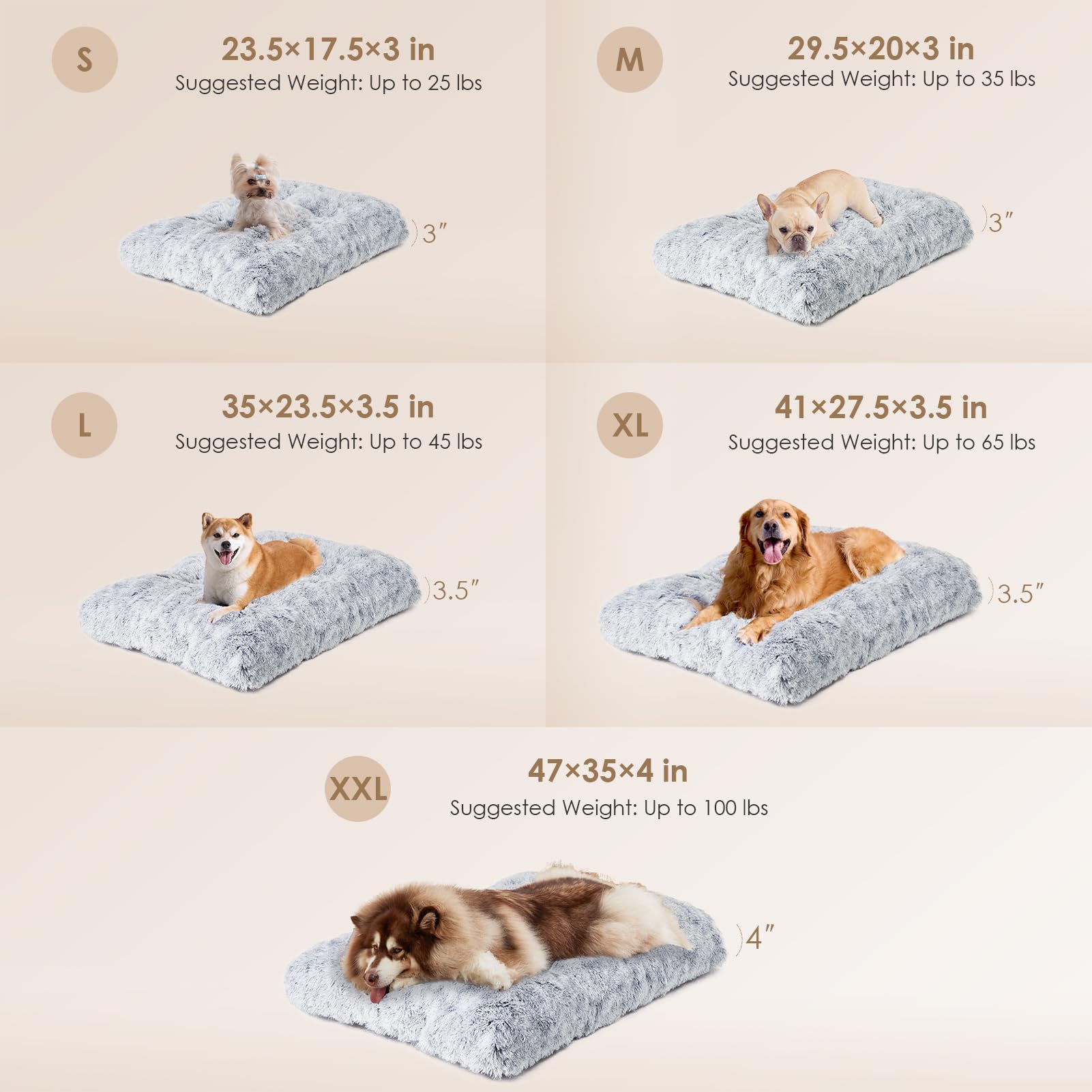 Eheyciga Fluffy Xxl Dog Crate Pad, Plush Faux Fur Bed For Extra Large Dogs, Calming Anti-Anxiety Mat With Non-Slip Bottom