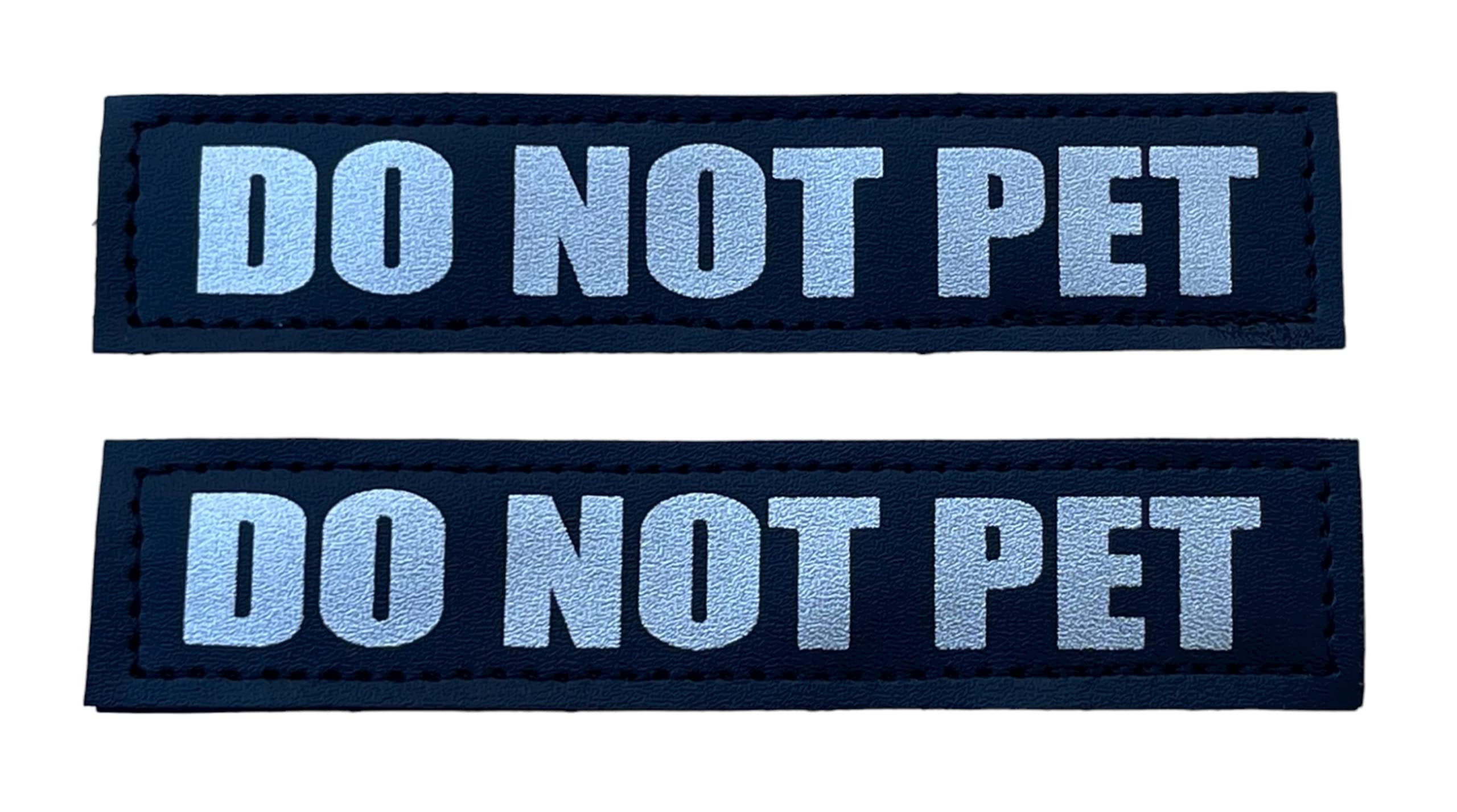 Albcorp Reflective Do Not Pet Patches with Hook Backing for Service Animal Vests/Harnesses XXS or Extra Small (3.5 X 1) Inch