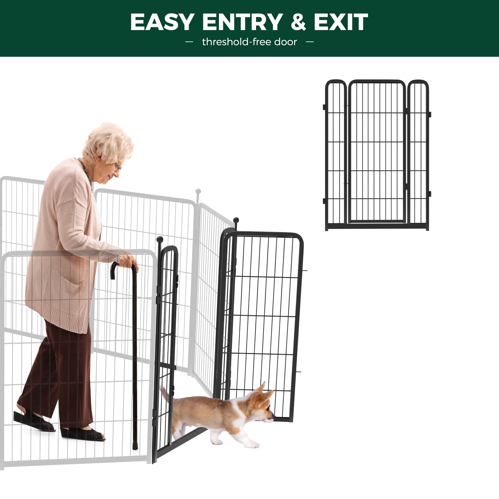 Fxw Rollick Dog Playpen, 1 Add-On Gate Panel, Single 40-Inch Gate Panel