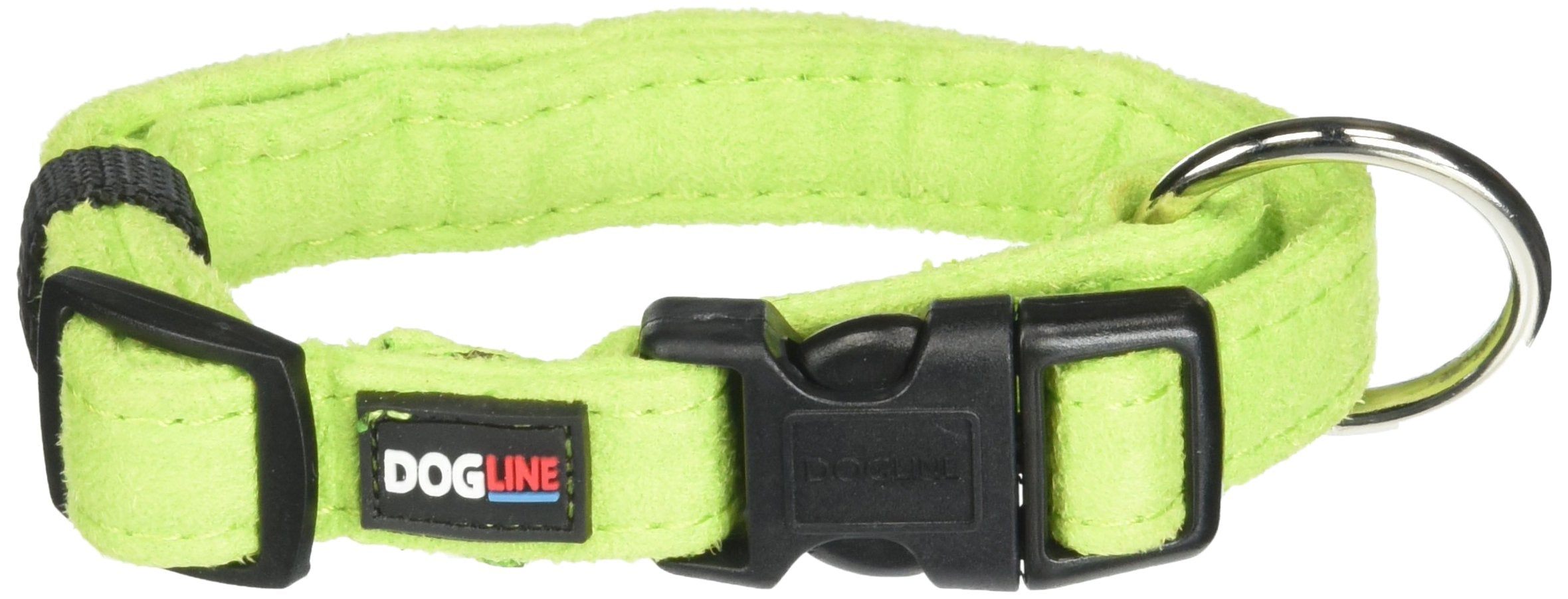 Dogline 5/8 X 11 To 17'' Comfort Microfiber Soft Padded Pet Puppy Dog Collar, Small/Medium, Green
