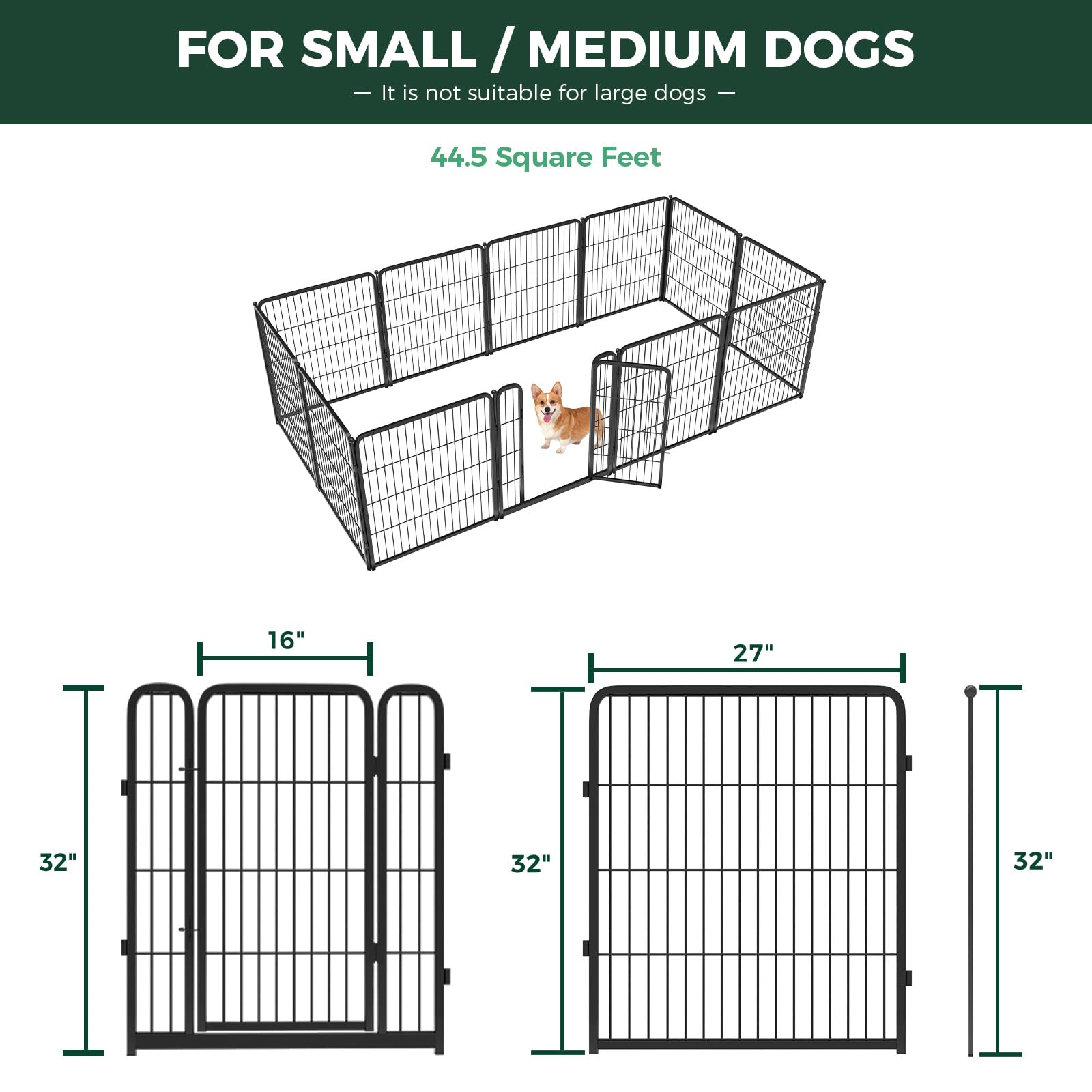 Fxw Homeplus Dog Playpen Designed For Indoor Use, 32'' Height For Medium Dogspatent Pending
