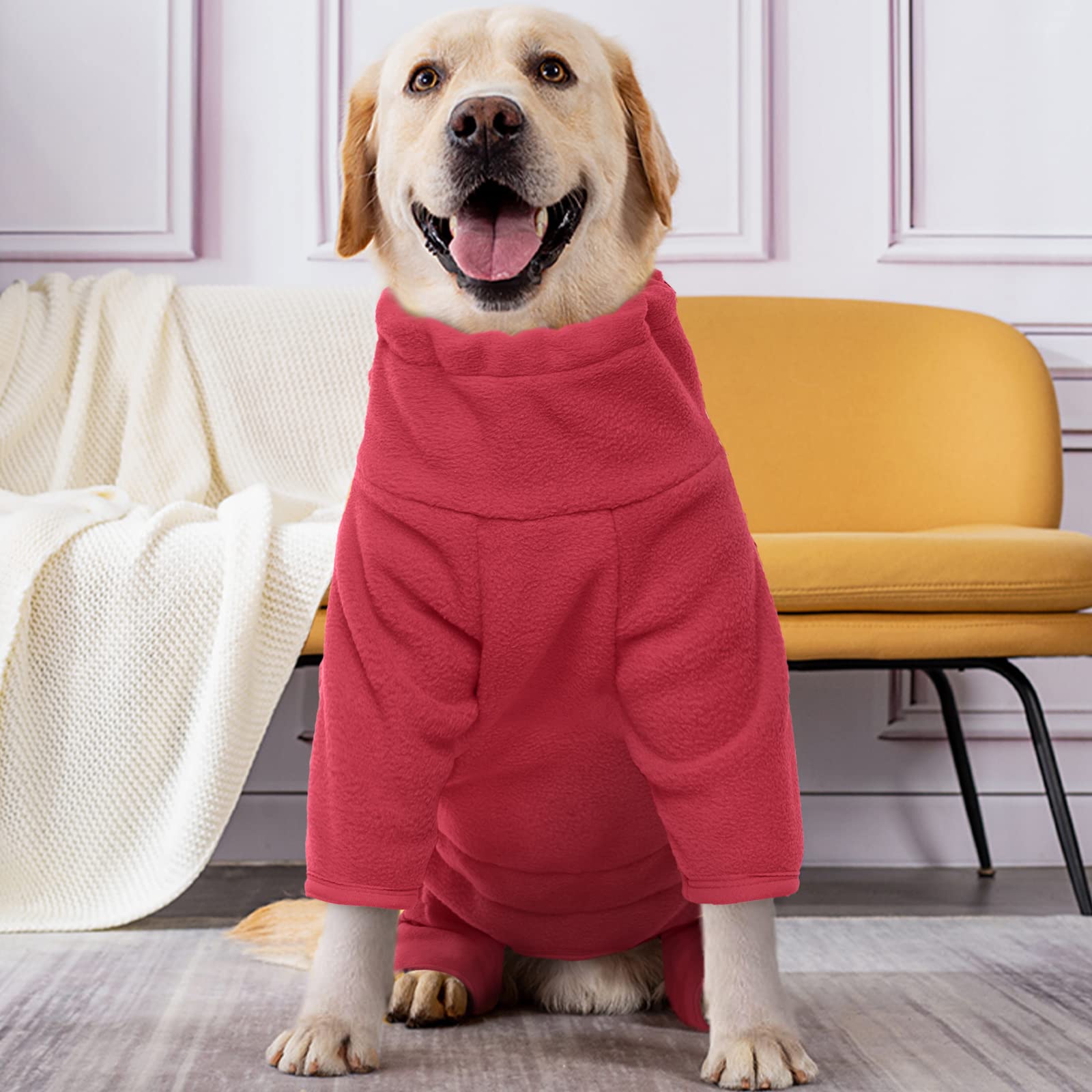Rozkitch Dog Winter Coat Soft Fleece Pullover Pajamas, Pet Windproof Warm Cold Weather Jacket Vest Cozy Jumpsuit Apparel Outfit