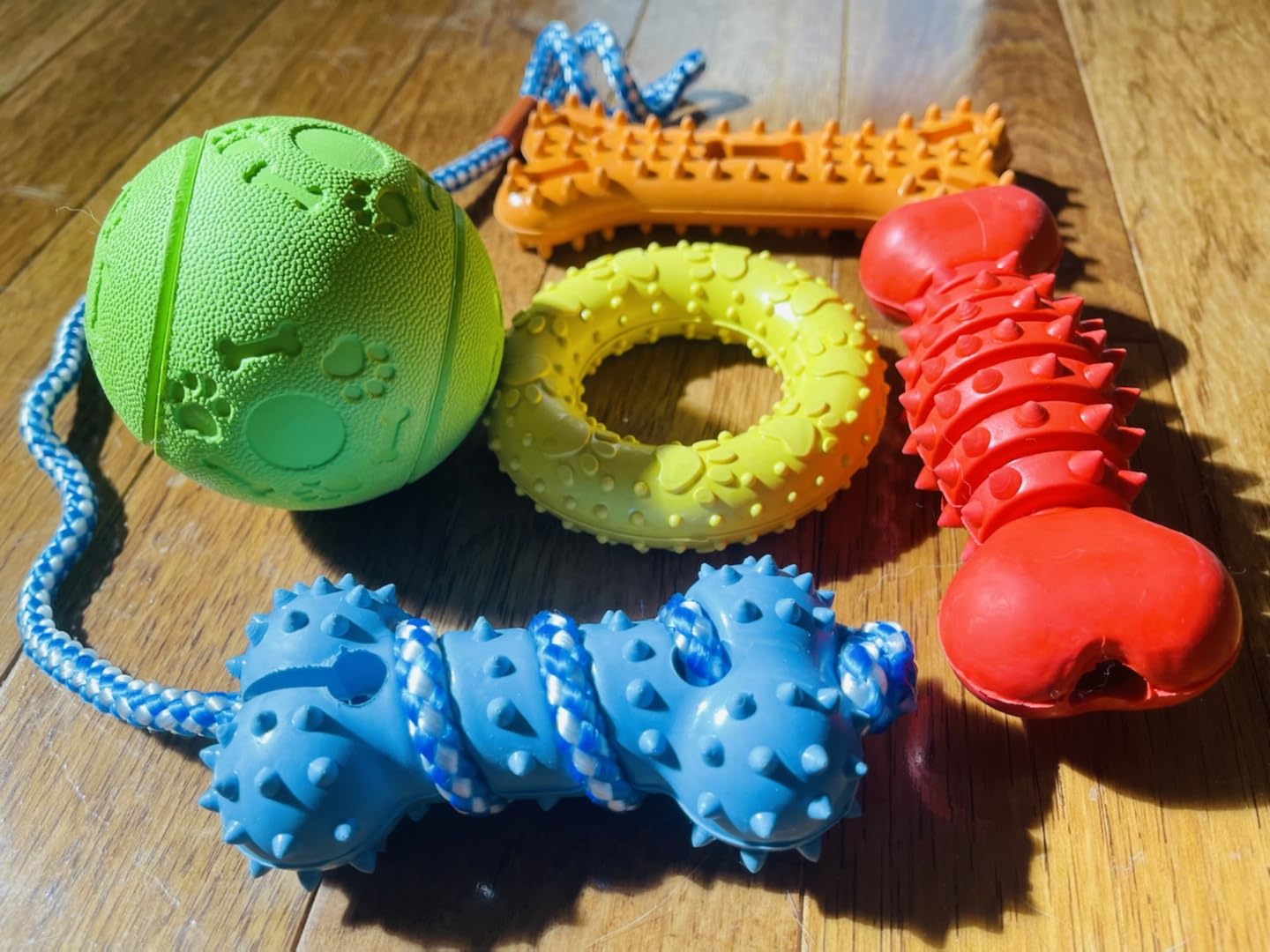 Jalousie Plush & Rope Dog Toys - Squeaky, Premium Rubber (5 Pack For Small/Medium Dogs & Puppies)