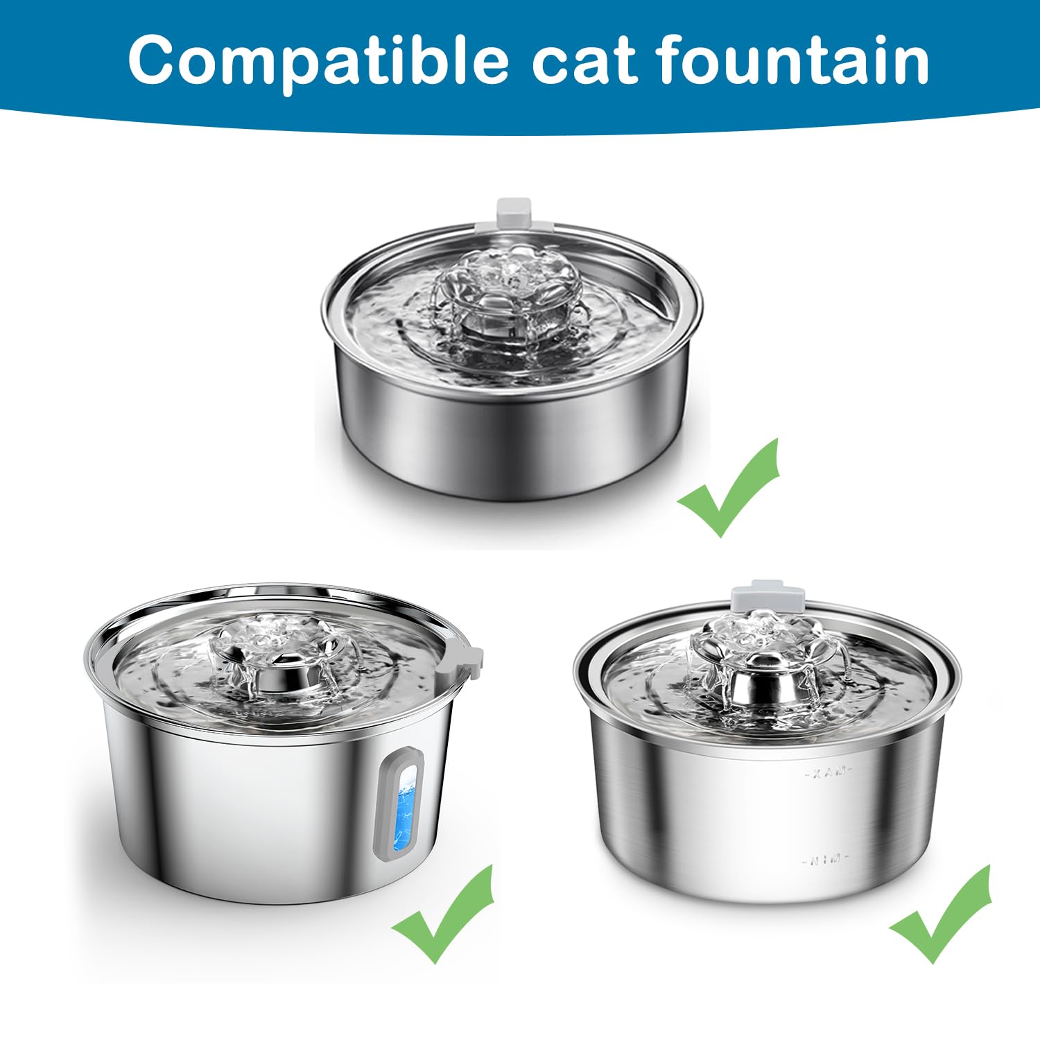 Cat Water Fountain Filter, Cat Fountain Replacement Filters For 2.0L/67Oz Automatic Pet Water Dispenser,Pet Water Fountain Repla