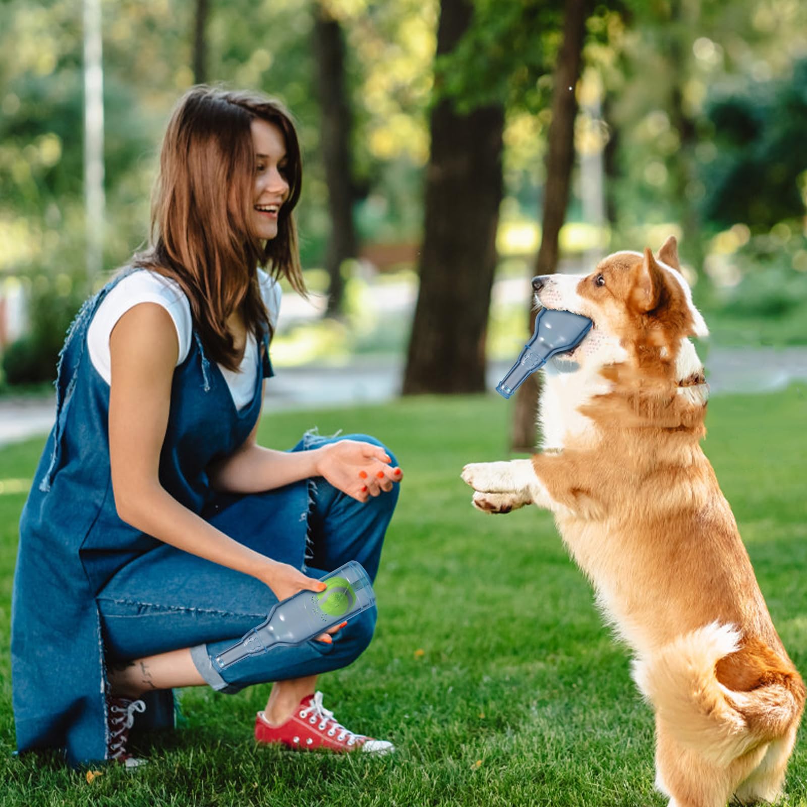 Metionc Dog Toys For Aggressive Chewers,Rubber Bottle Dog Toy Contains Tennis Ball,Indestructible Dog Toys For Large Dogs, Durab