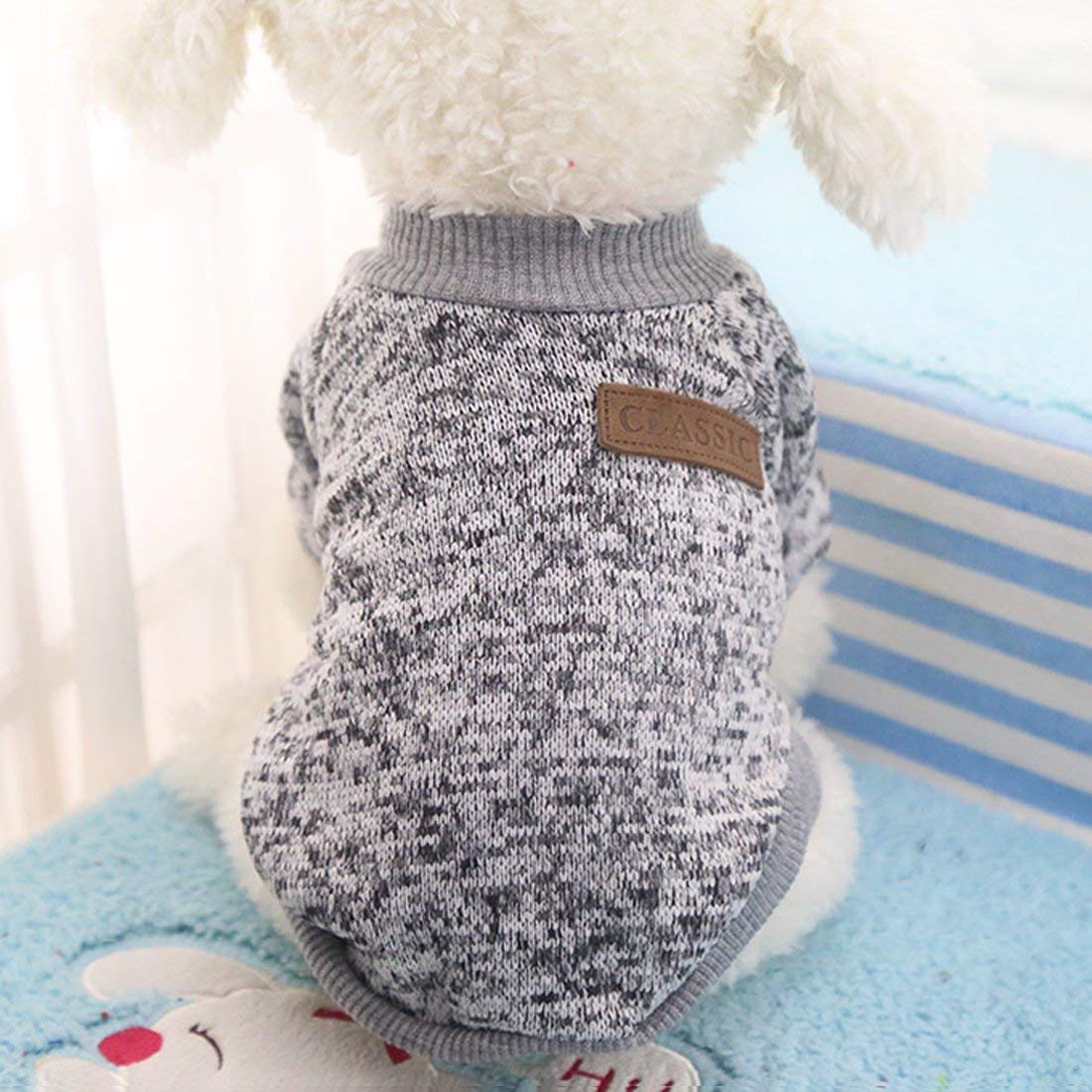 Idepet Pet Dog Classic Sweater, Fleece Coat For Small,Medium,Large Dog,Warm Pet Dog Cat Clothes,Soft Puppy Customes 2 Color (L,